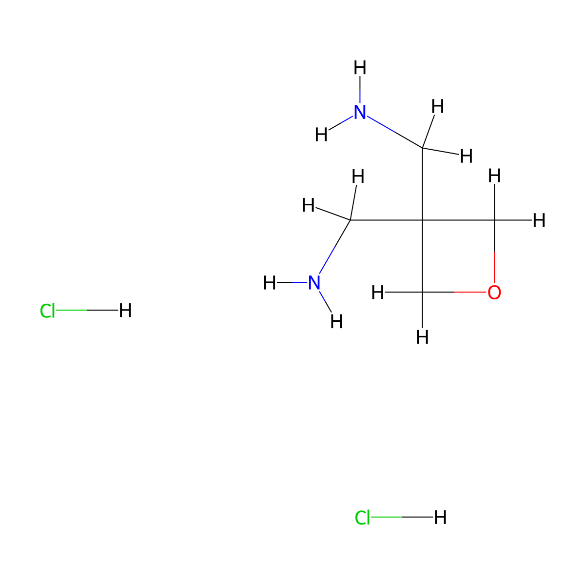 3,3-Oxetanedimethanamine dihydrochloride molecular structure, CAS 111511-89-8
