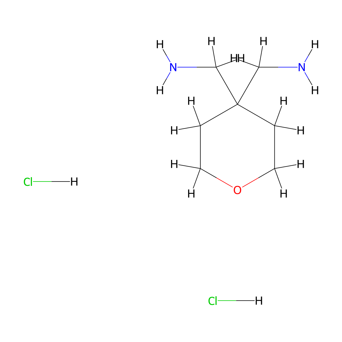 [4-(Aminomethyl)oxan-4-yl]methanamine dihydrochloride molecular structure, CAS 111511-91-2