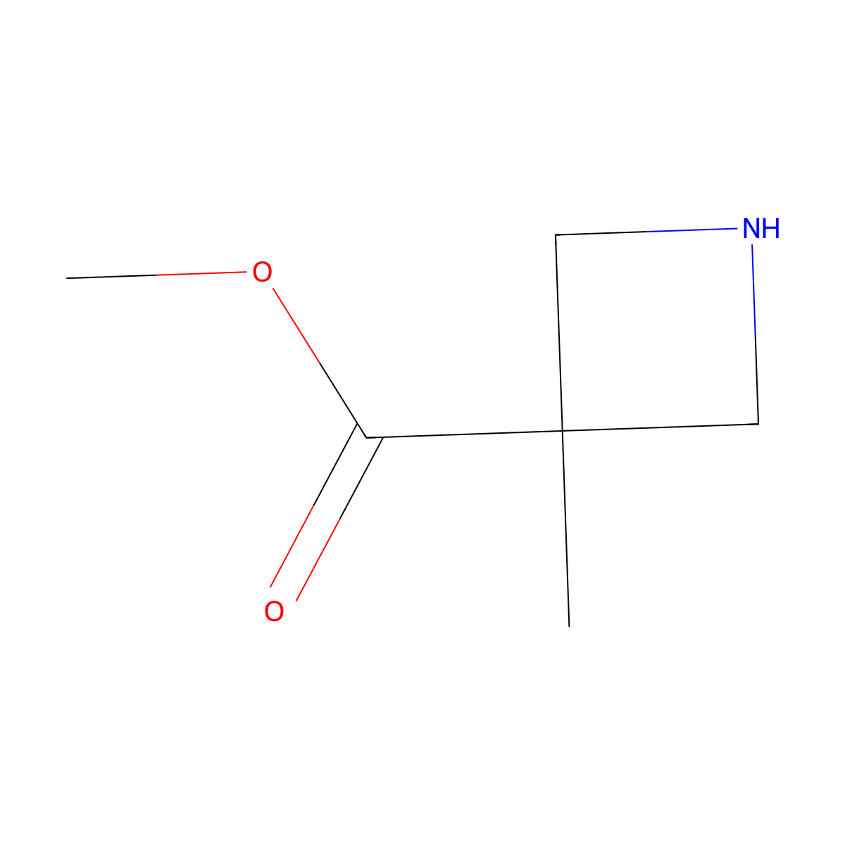 Methyl 3-methylazetidine-3-carboxylate molecular structure, CAS 1115114-91-4