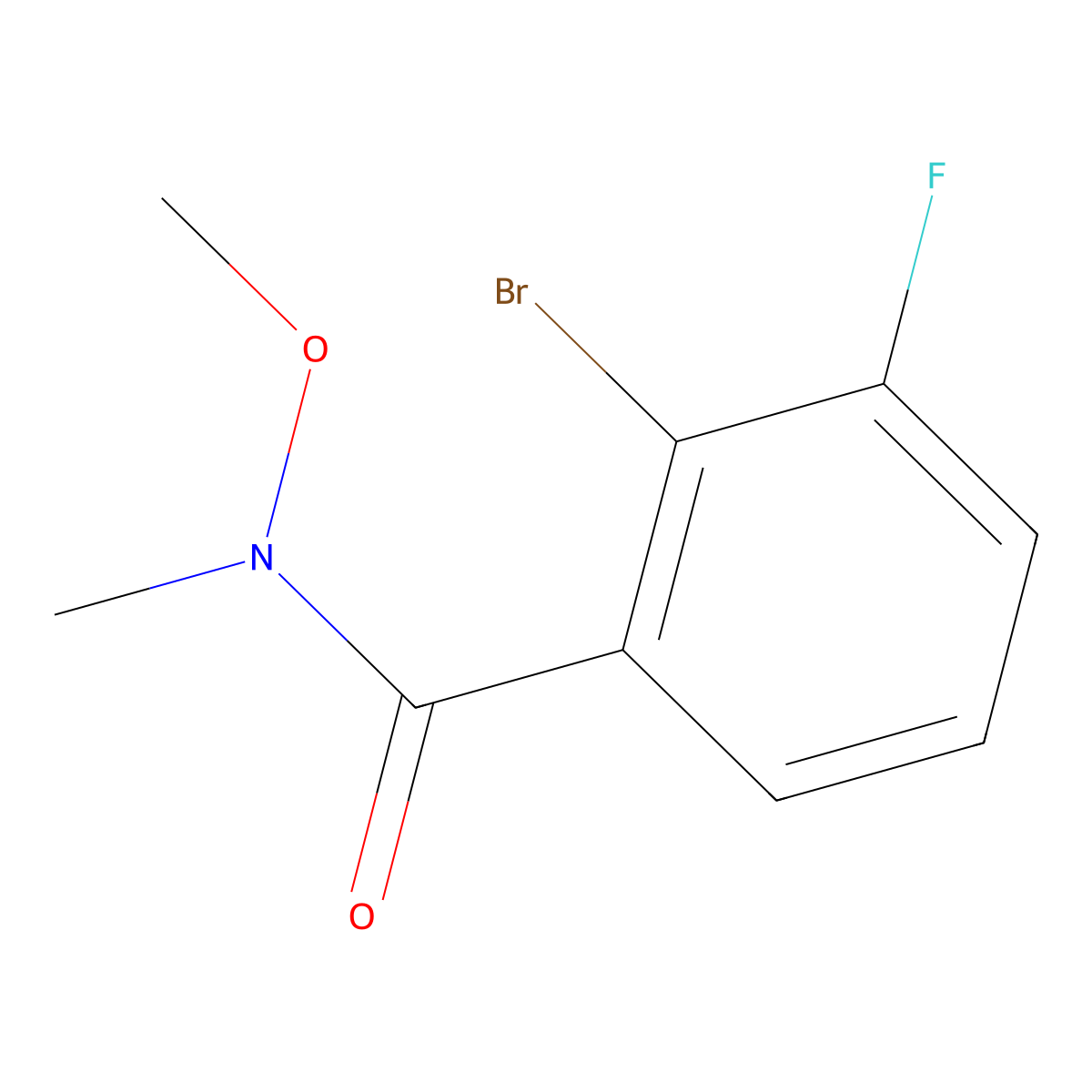 2-bromo-3-fluoro-N-methoxy-N-methylbenzamide molecular structure, CAS 1115239-26-3