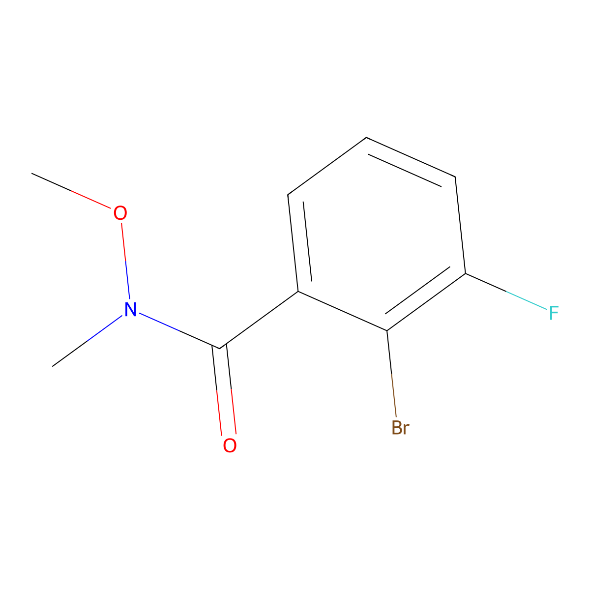 2-bromo-3-fluoro-N-methoxy-N-methylbenzamide molecular structure, CAS 1115239-26-3