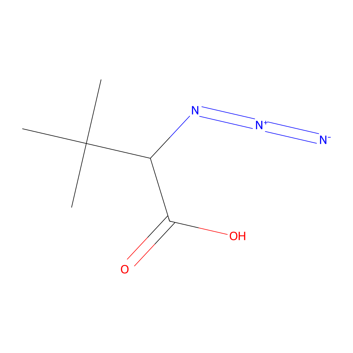 (2S)-2-azido-3,3-dimethylbutanoic acid molecular structure, CAS 111525-71-4