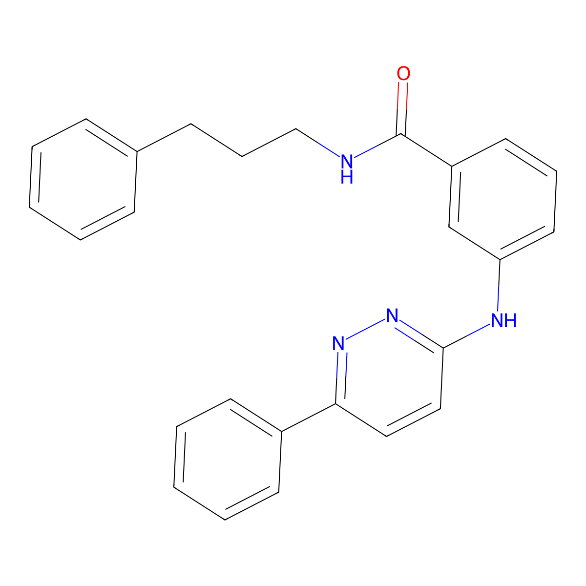 N-(3-phenylpropyl)-3-[(6-phenylpyridazin-3-yl)amino]benzamide molecular structure, CAS 1115256-33-1
