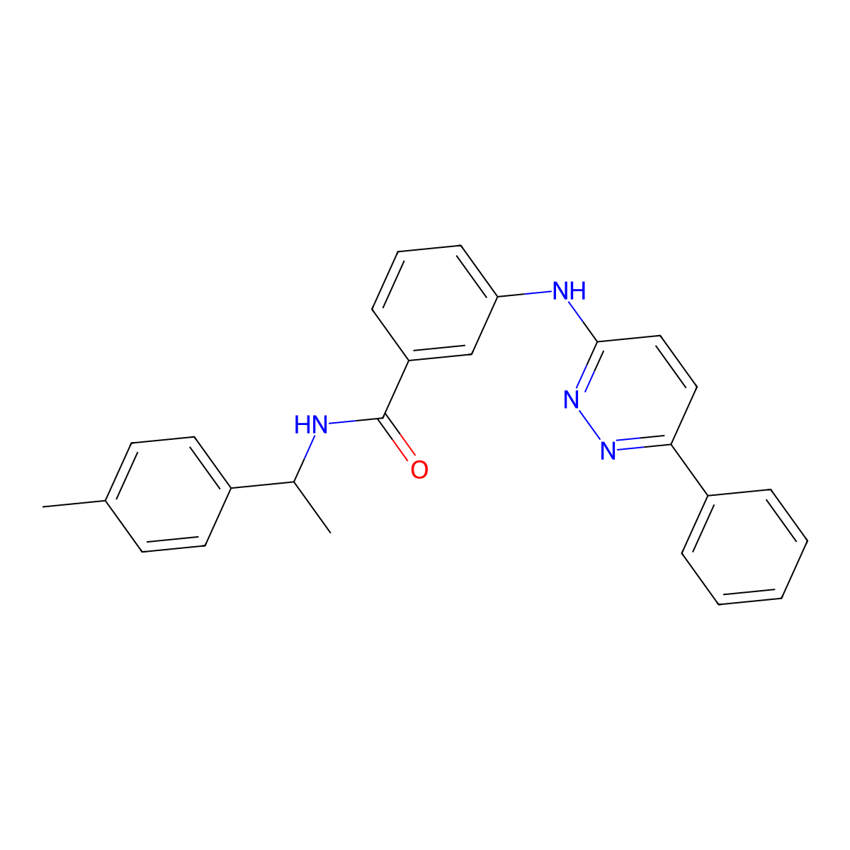 N-[1-(4-methylphenyl)ethyl]-3-[(6-phenylpyridazin-3-yl)amino]benzamide molecular structure, CAS 1115256-36-4