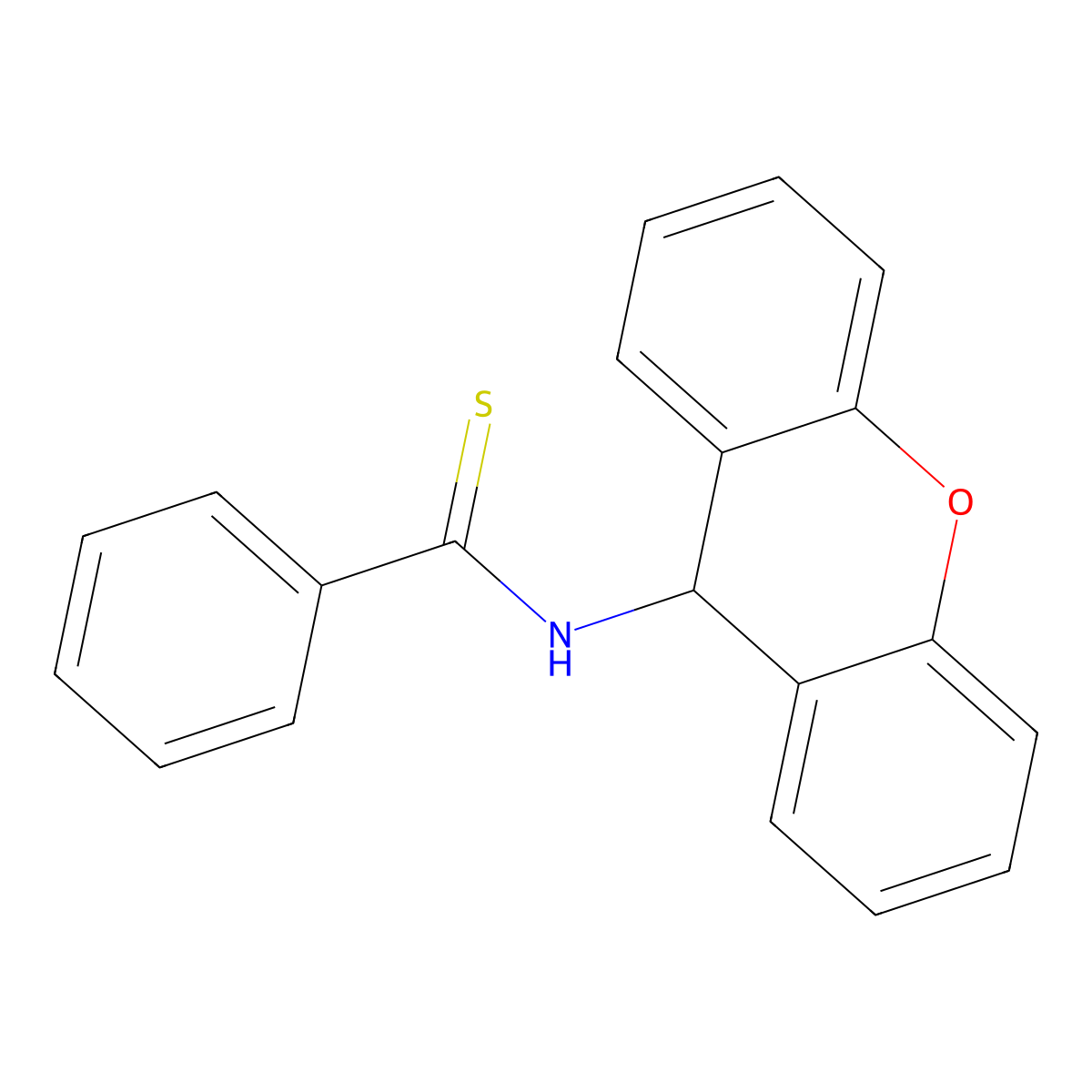 N-(9H-xanthen-9-yl)benzenecarbothioamide molecular structure, CAS 111527-54-9