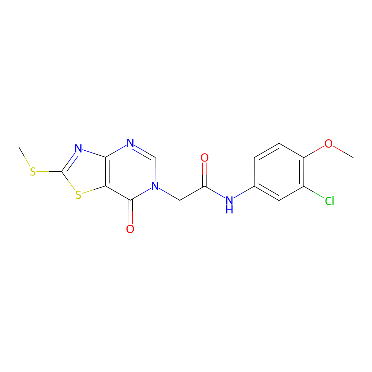 N-(3-chloro-4-methoxyphenyl)-2-(2-(methylthio)-7-oxothiazolo[4,5-d]pyrimidin-6(7H)-yl)acetamide molecular structure, CAS 1115279-09-8