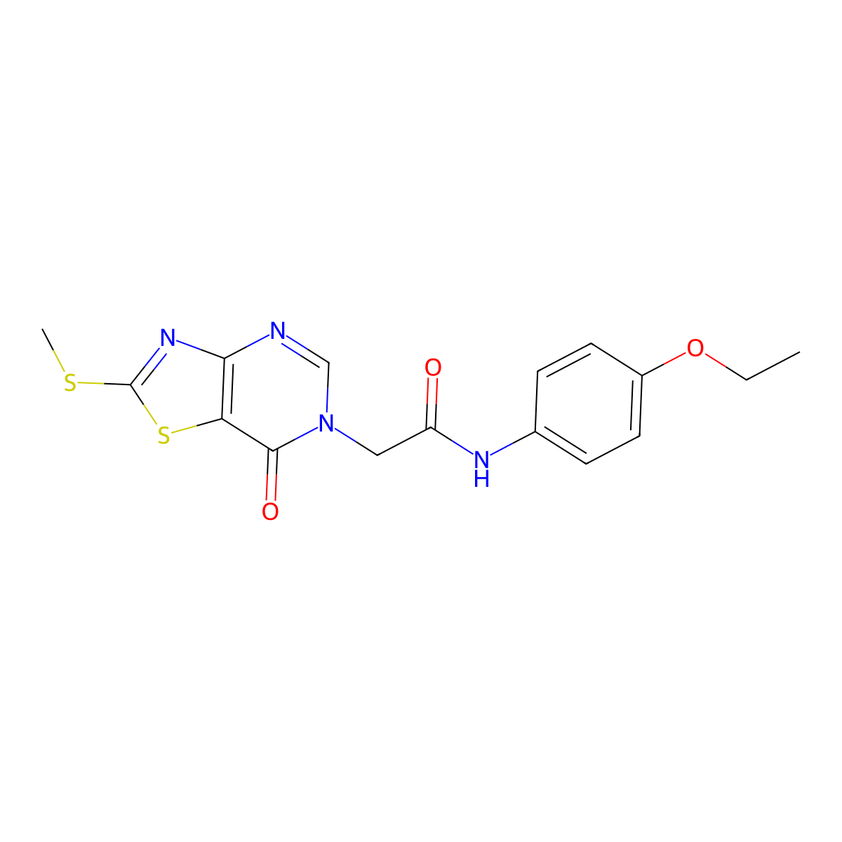 N-(4-ethoxyphenyl)-2-(2-(methylthio)-7-oxothiazolo[4,5-d]pyrimidin-6(7H)-yl)acetamide molecular structure, CAS 1115279-14-5