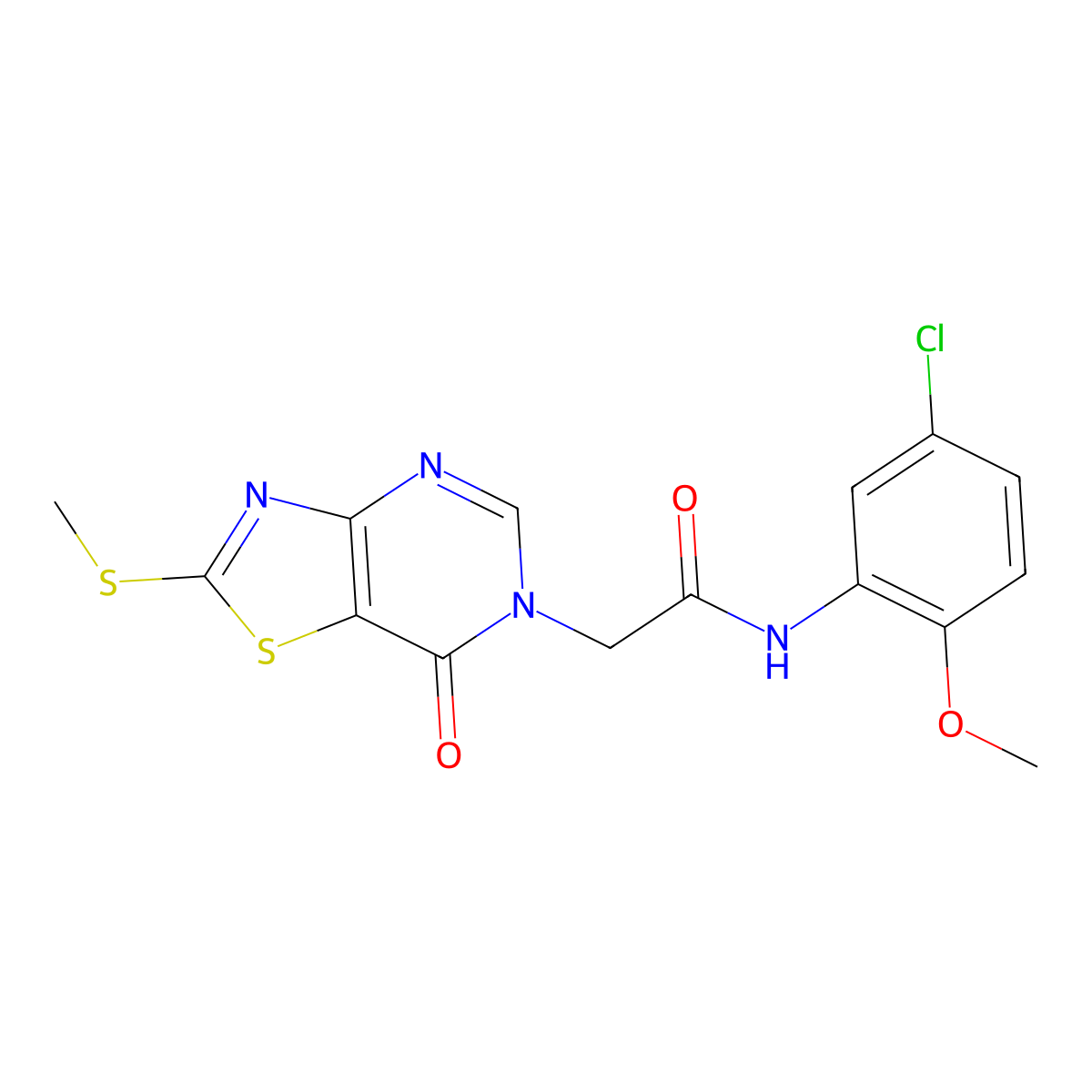 N-(5-chloro-2-methoxyphenyl)-2-(2-(methylthio)-7-oxothiazolo[4,5-d]pyrimidin-6(7H)-yl)acetamide molecular structure, CAS 1115279-32-7