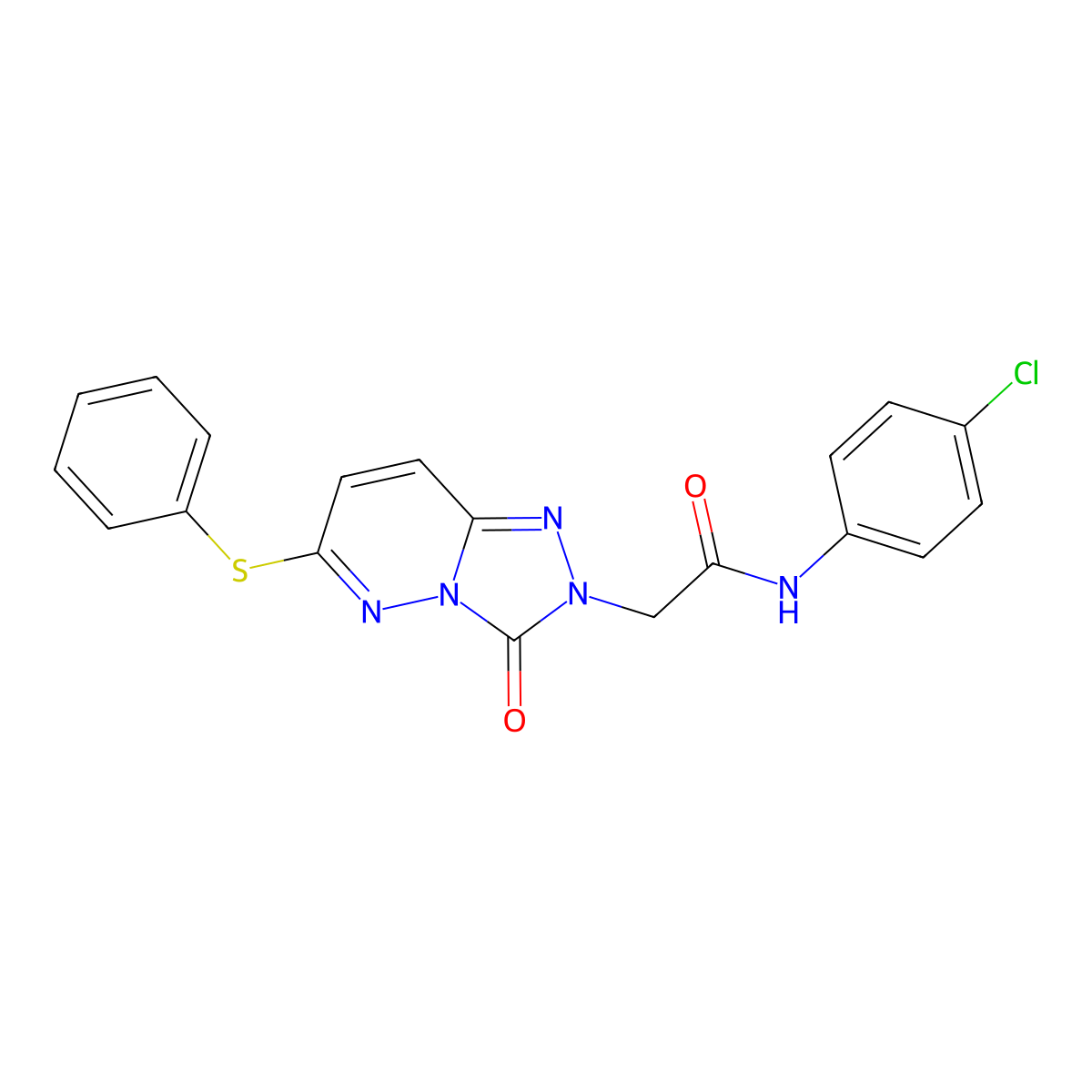 N-(4-chlorophenyl)-2-(3-oxo-6-(phenylthio)-[1,2,4]triazolo[4,3-b]pyridazin-2(3H)-yl)acetamide molecular structure, CAS 1115279-46-3