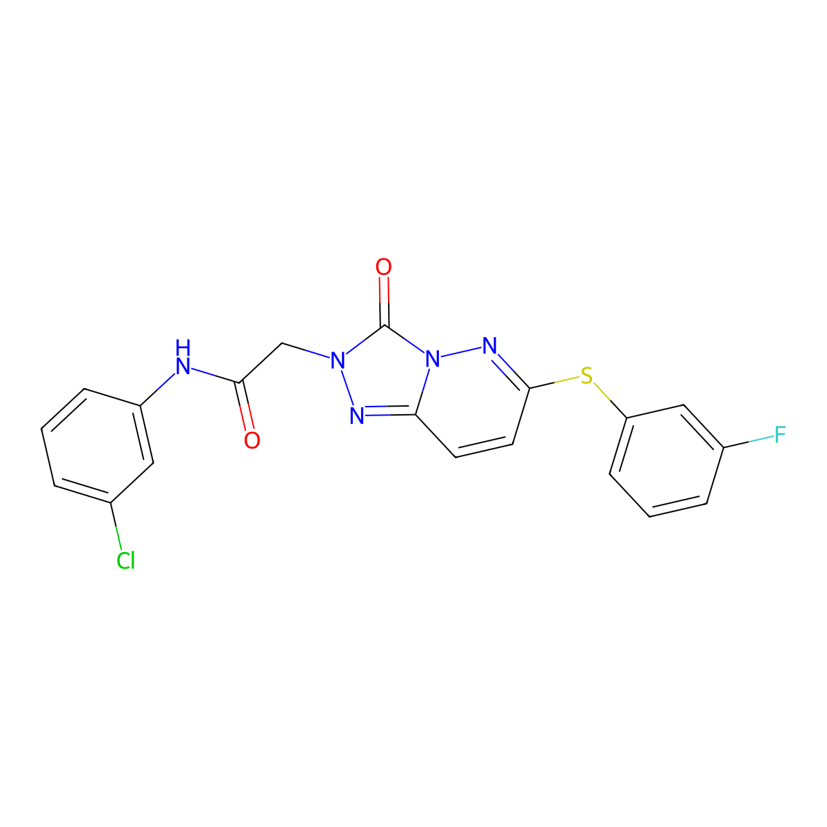 N-(3-chlorophenyl)-2-{6-[(3-fluorophenyl)sulfanyl]-3-oxo-2H,3H-[1,2,4]triazolo[4,3-b]pyridazin-2-yl}acetamide molecular structure, CAS 1115279-55-4