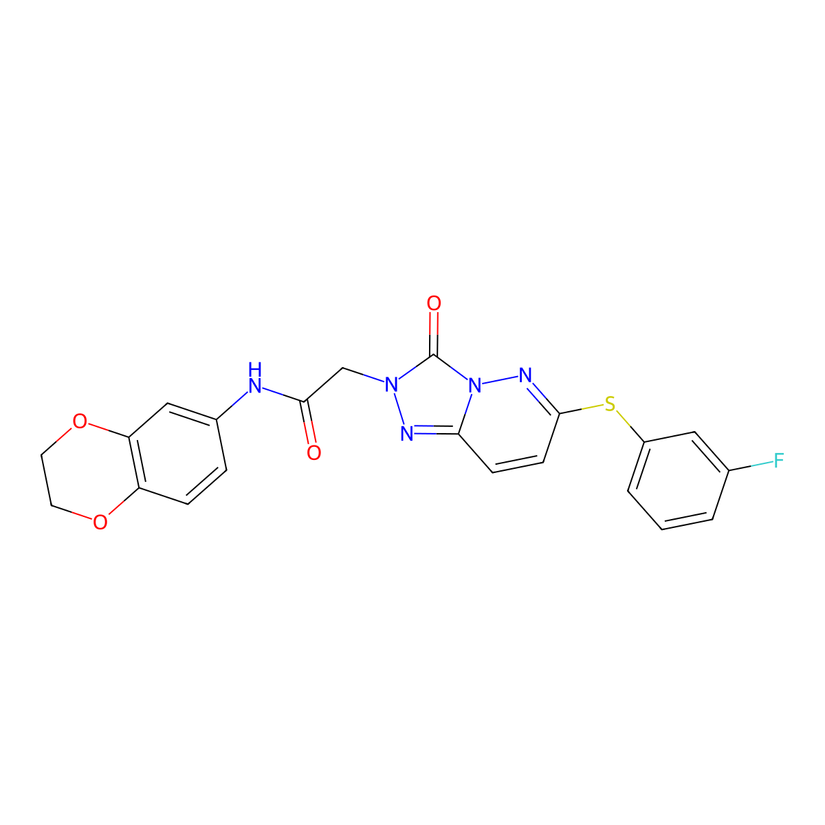 N-(2,3-dihydro-1,4-benzodioxin-6-yl)-2-{6-[(3-fluorophenyl)sulfanyl]-3-oxo-2H,3H-[1,2,4]triazolo[4,3-b]pyridazin-2-yl}acetamide molecular structure, CAS 1115279-59-8