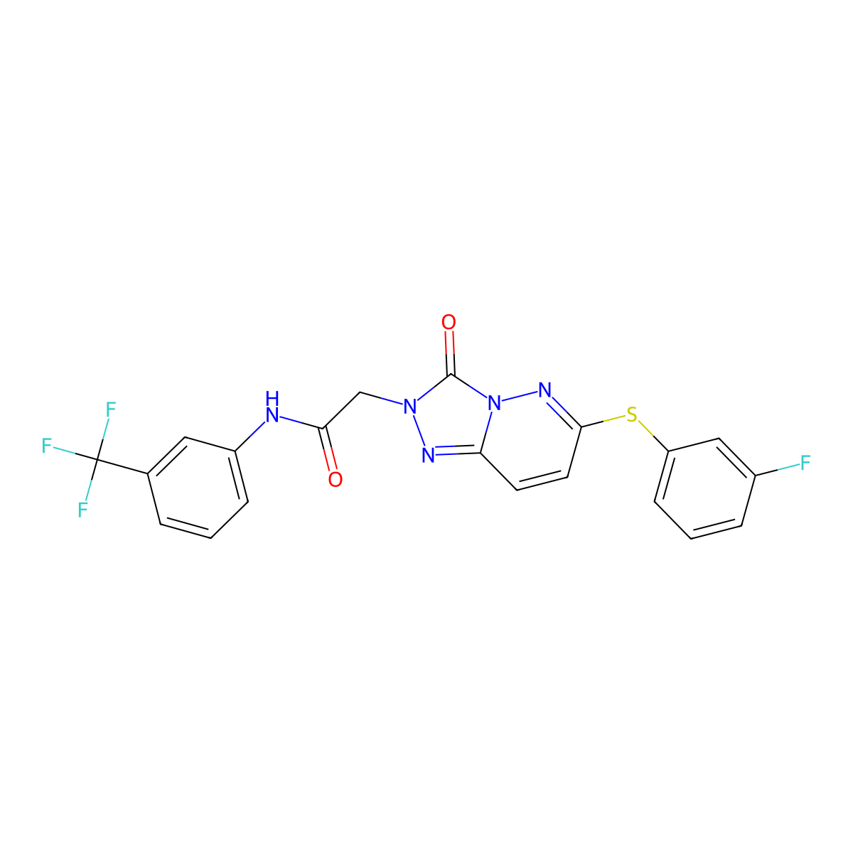 2-{6-[(3-fluorophenyl)sulfanyl]-3-oxo-2H,3H-[1,2,4]triazolo[4,3-b]pyridazin-2-yl}-N-[3-(trifluoromethyl)phenyl]acetamide molecular structure, CAS 1115279-69-0