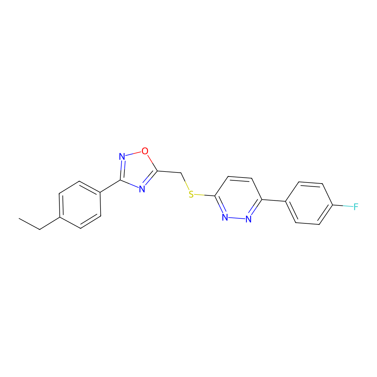 3-(4-Ethylphenyl)-5-(((6-(4-fluorophenyl)pyridazin-3-yl)thio)methyl)-1,2,4-oxadiazole molecular structure, CAS 1115285-63-6
