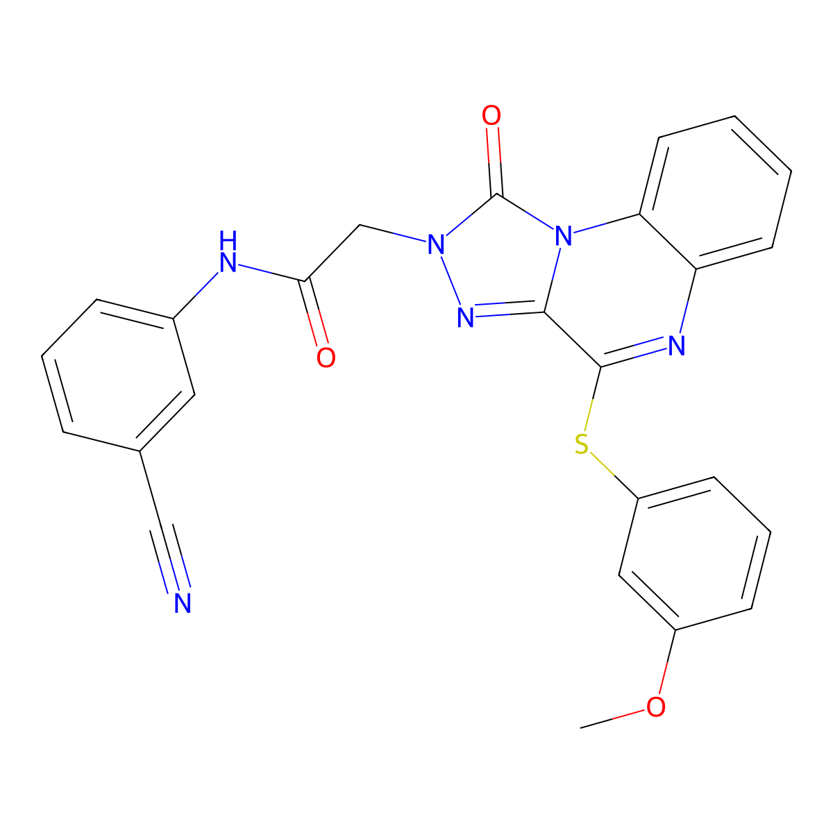 N-(3-cyanophenyl)-2-(4-((3-methoxyphenyl)thio)-1-oxo-[1,2,4]triazolo[4,3-a]quinoxalin-2(1H)-yl)acetamide molecular structure, CAS 1115286-86-6