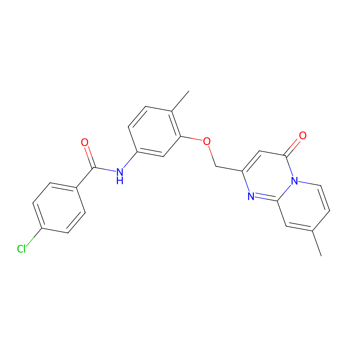 4-Chloro-N-[4-methyl-3-({8-methyl-4-oxo-4H-pyrido[1,2-A]pyrimidin-2-YL}methoxy)phenyl]benzamide molecular structure, CAS 1115299-13-2