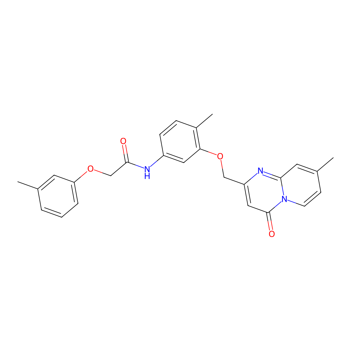 N-[4-Methyl-3-({8-methyl-4-oxo-4H-pyrido[1,2-A]pyrimidin-2-YL}methoxy)phenyl]-2-(3-methylphenoxy)acetamide molecular structure, CAS 1115299-16-5