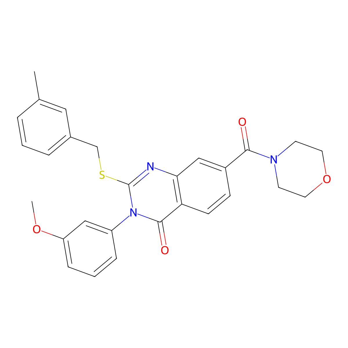 3-(3-methoxyphenyl)-2-((3-methylbenzyl)thio)-7-(morpholine-4-carbonyl)quinazolin-4(3H)-one molecular structure, CAS 1115305-92-4