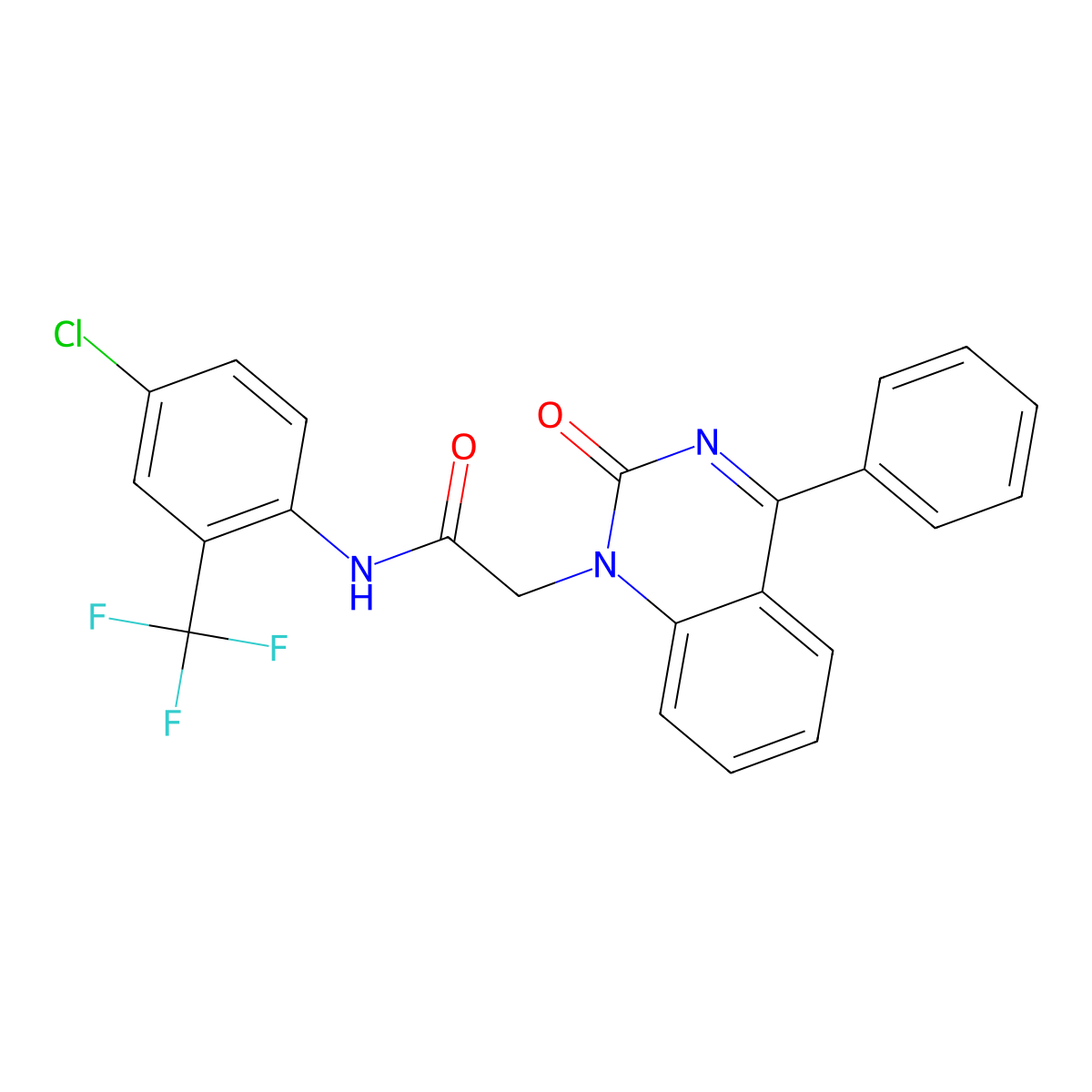 N-(4-chloro-2-(trifluoromethyl)phenyl)-2-(2-oxo-4-phenylquinazolin-1(2H)-yl)acetamide molecular structure, CAS 1115318-69-8