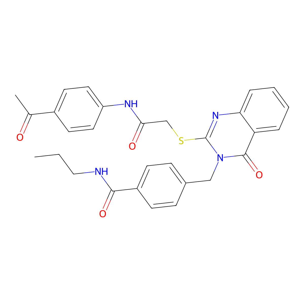4-((2-((2-((4-acetylphenyl)amino)-2-oxoethyl)thio)-4-oxoquinazolin-3(4H)-yl)methyl)-N-propylbenzamide molecular structure, CAS 1115323-78-8