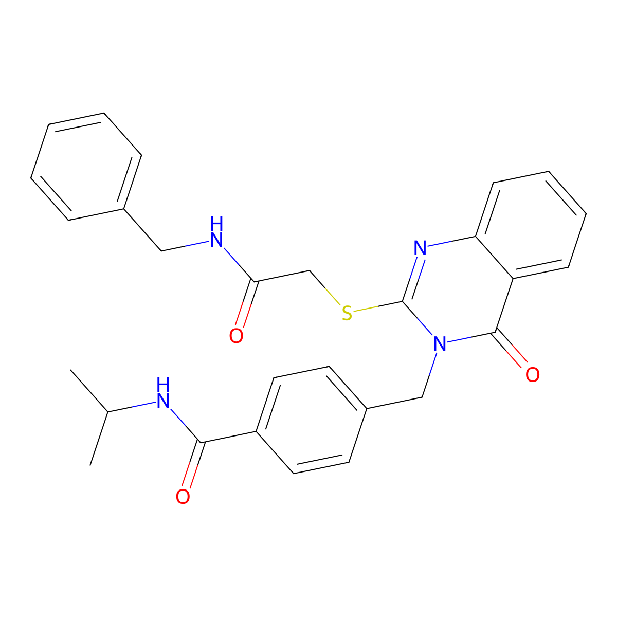 4-((2-((2-(benzylamino)-2-oxoethyl)thio)-4-oxoquinazolin-3(4H)-yl)methyl)-N-isopropylbenzamide molecular structure, CAS 1115323-80-2