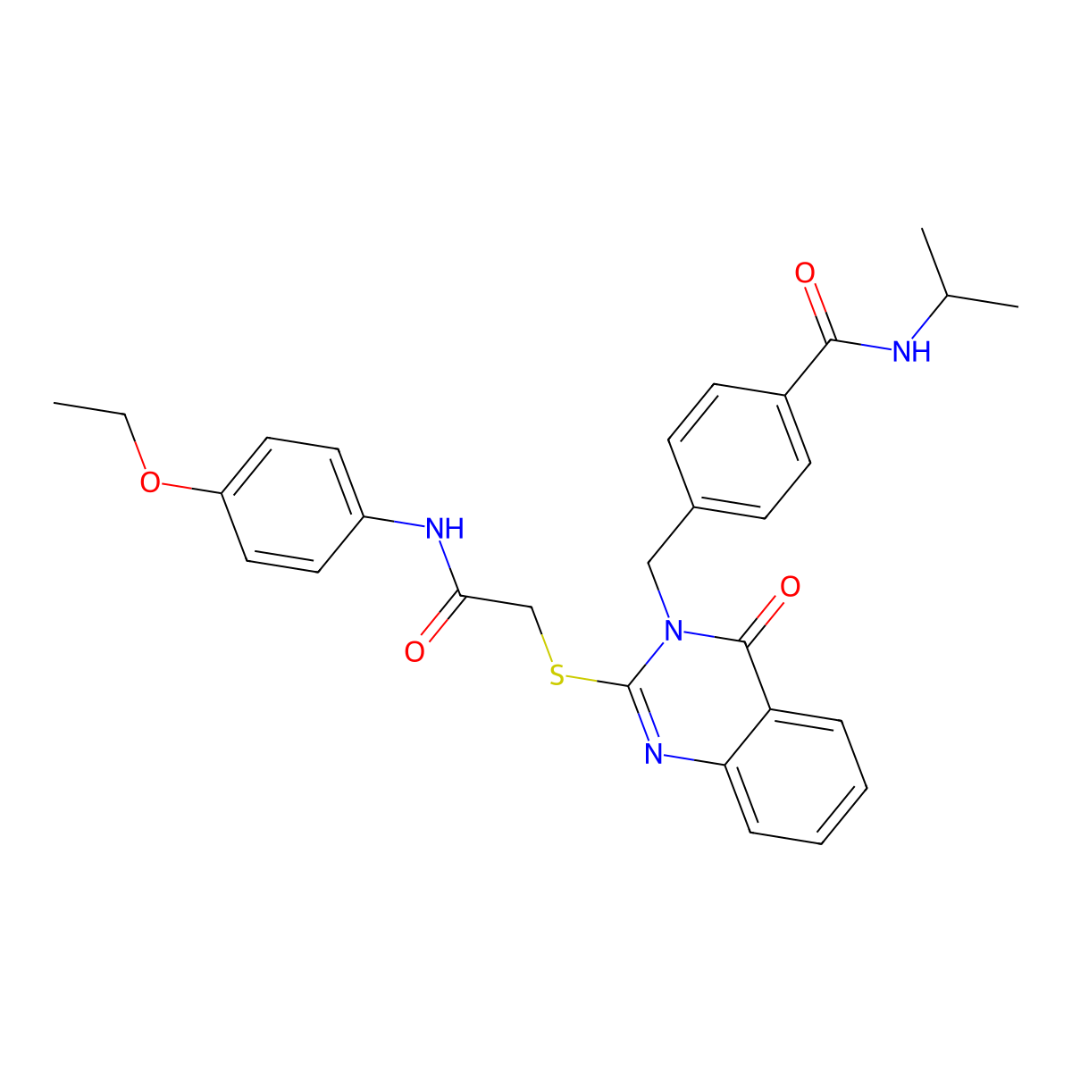 4-((2-((2-((4-ethoxyphenyl)amino)-2-oxoethyl)thio)-4-oxoquinazolin-3(4H)-yl)methyl)-N-isopropylbenzamide molecular structure, CAS 1115323-83-5