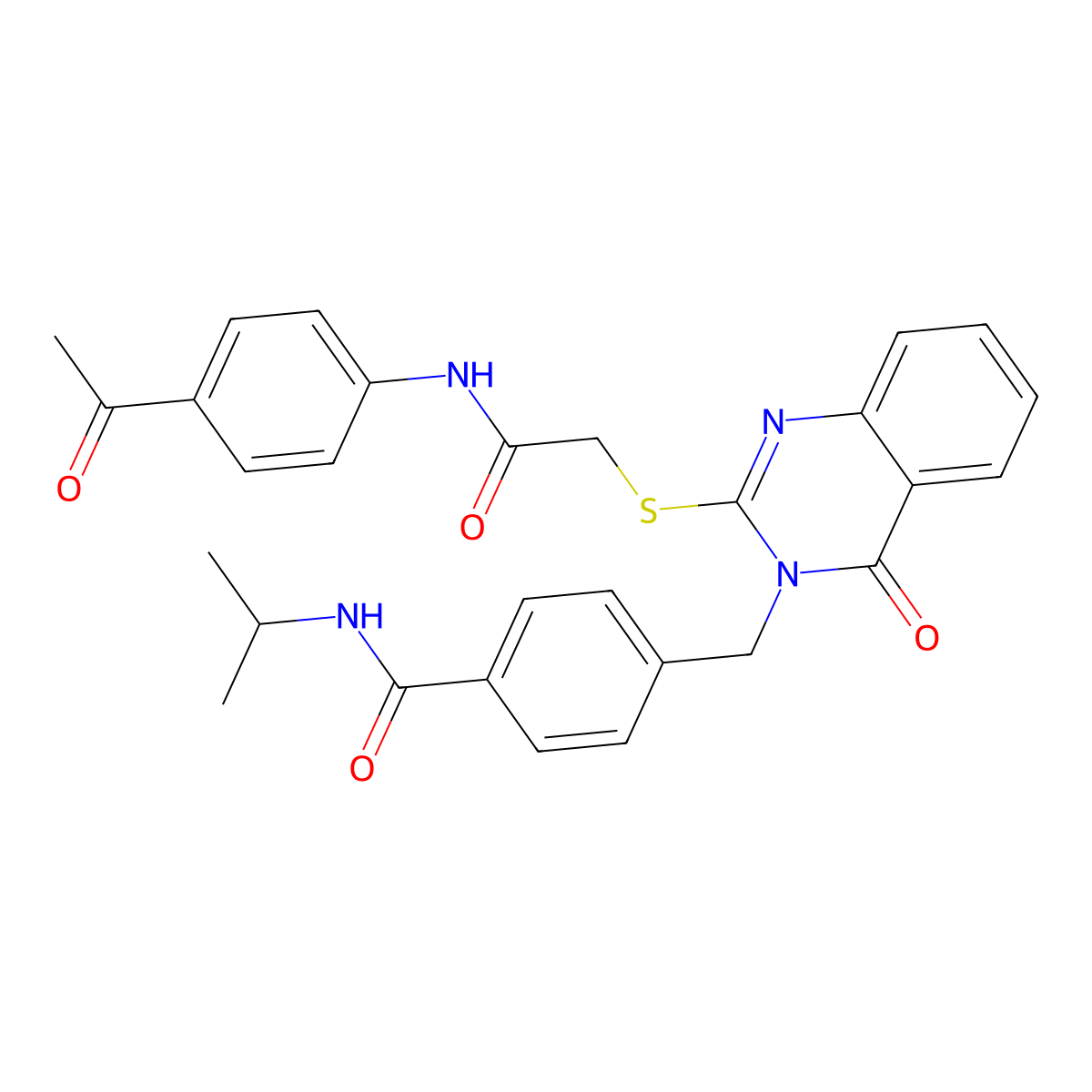 4-((2-((2-((4-acetylphenyl)amino)-2-oxoethyl)thio)-4-oxoquinazolin-3(4H)-yl)methyl)-N-isopropylbenzamide molecular structure, CAS 1115323-95-9