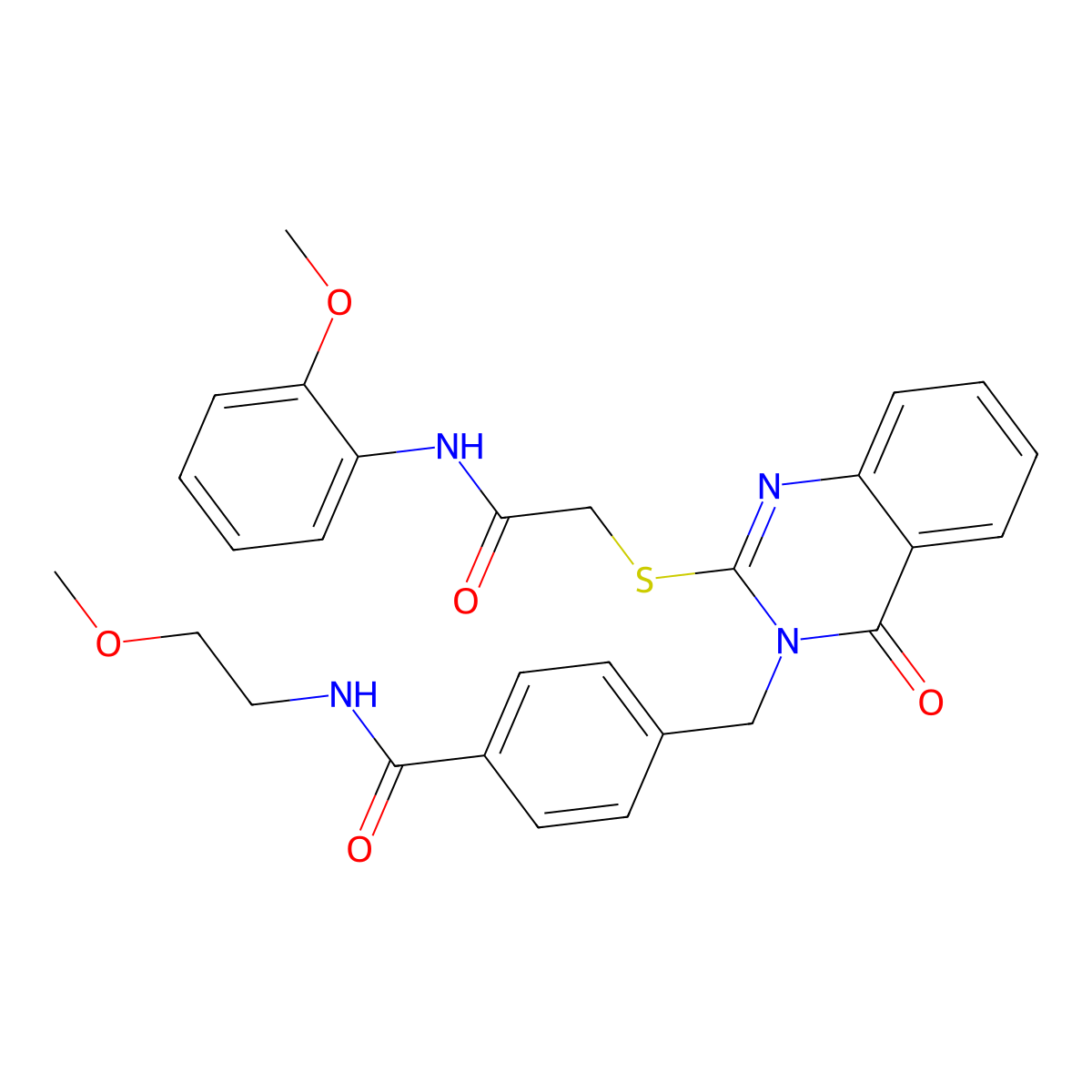 N-(2-methoxyethyl)-4-{[2-({[(2-methoxyphenyl)carbamoyl]methyl}sulfanyl)-4-oxo-3,4-dihydroquinazolin-3-yl]methyl}benzamide molecular structure, CAS 1115324-25-8