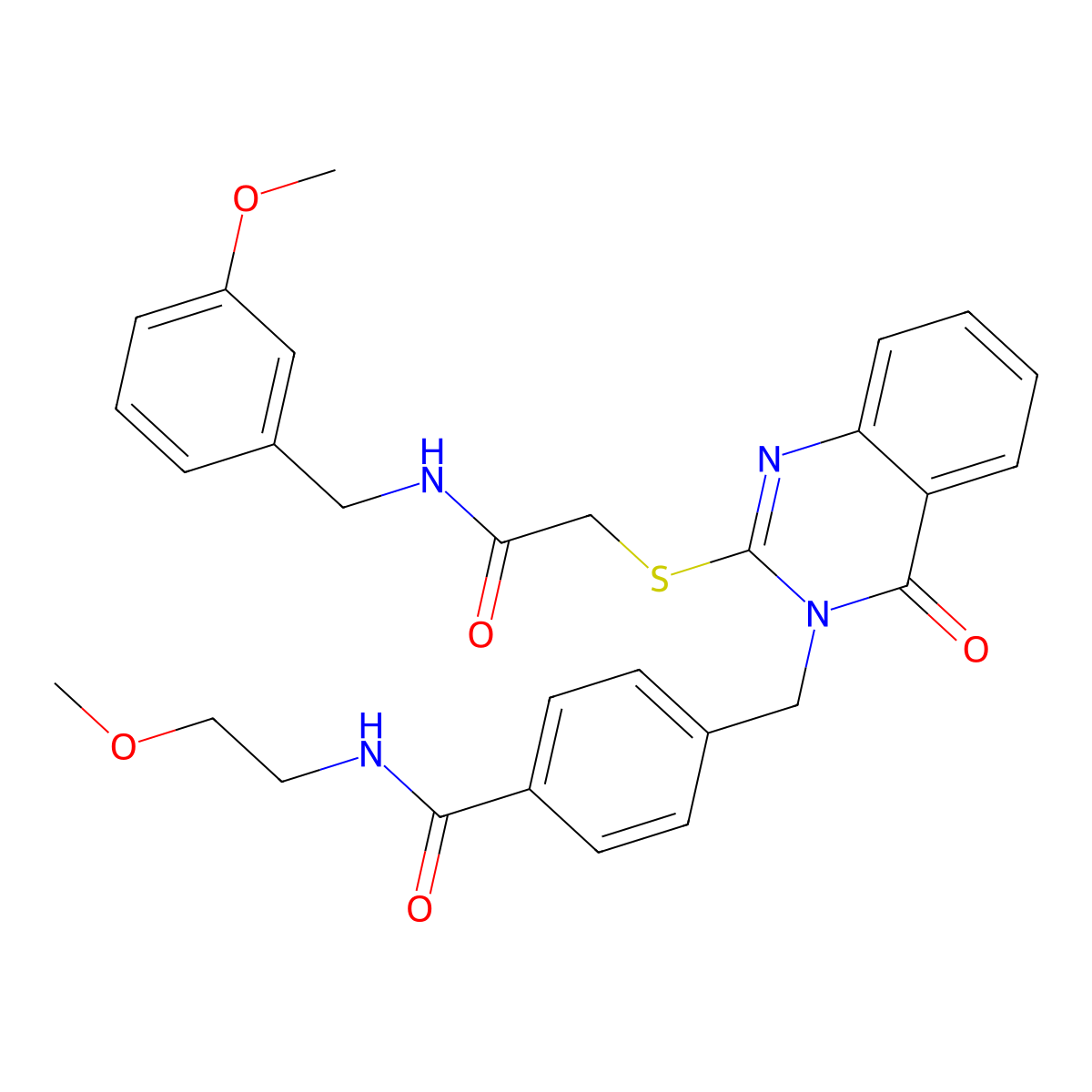 N-(2-methoxyethyl)-4-({2-[({[(3-methoxyphenyl)methyl]carbamoyl}methyl)sulfanyl]-4-oxo-3,4-dihydroquinazolin-3-yl}methyl)benzamide molecular structure, CAS 1115324-31-6