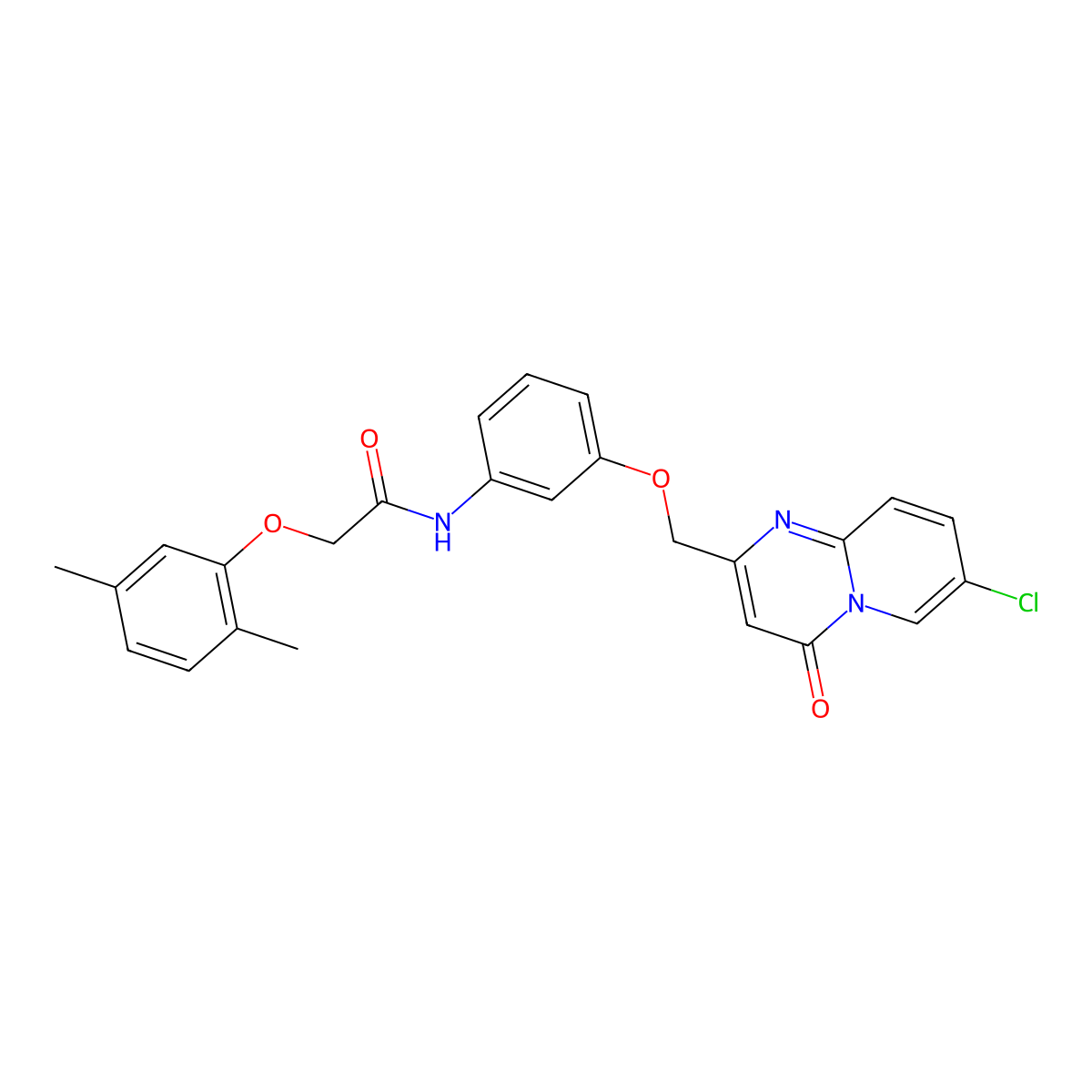 N-[3-({7-Chloro-4-oxo-4H-pyrido[1,2-A]pyrimidin-2-YL}methoxy)phenyl]-2-(2,5-dimethylphenoxy)acetamide molecular structure, CAS 1115334-25-2