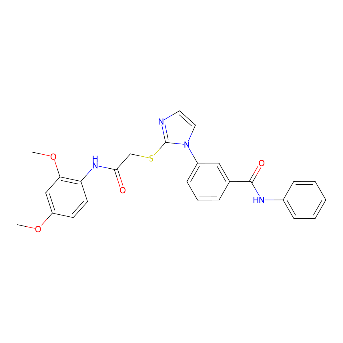 3-[2-({[(2,4-dimethoxyphenyl)carbamoyl]methyl}sulfanyl)-1H-imidazol-1-yl]-N-phenylbenzamide molecular structure, CAS 1115336-38-3