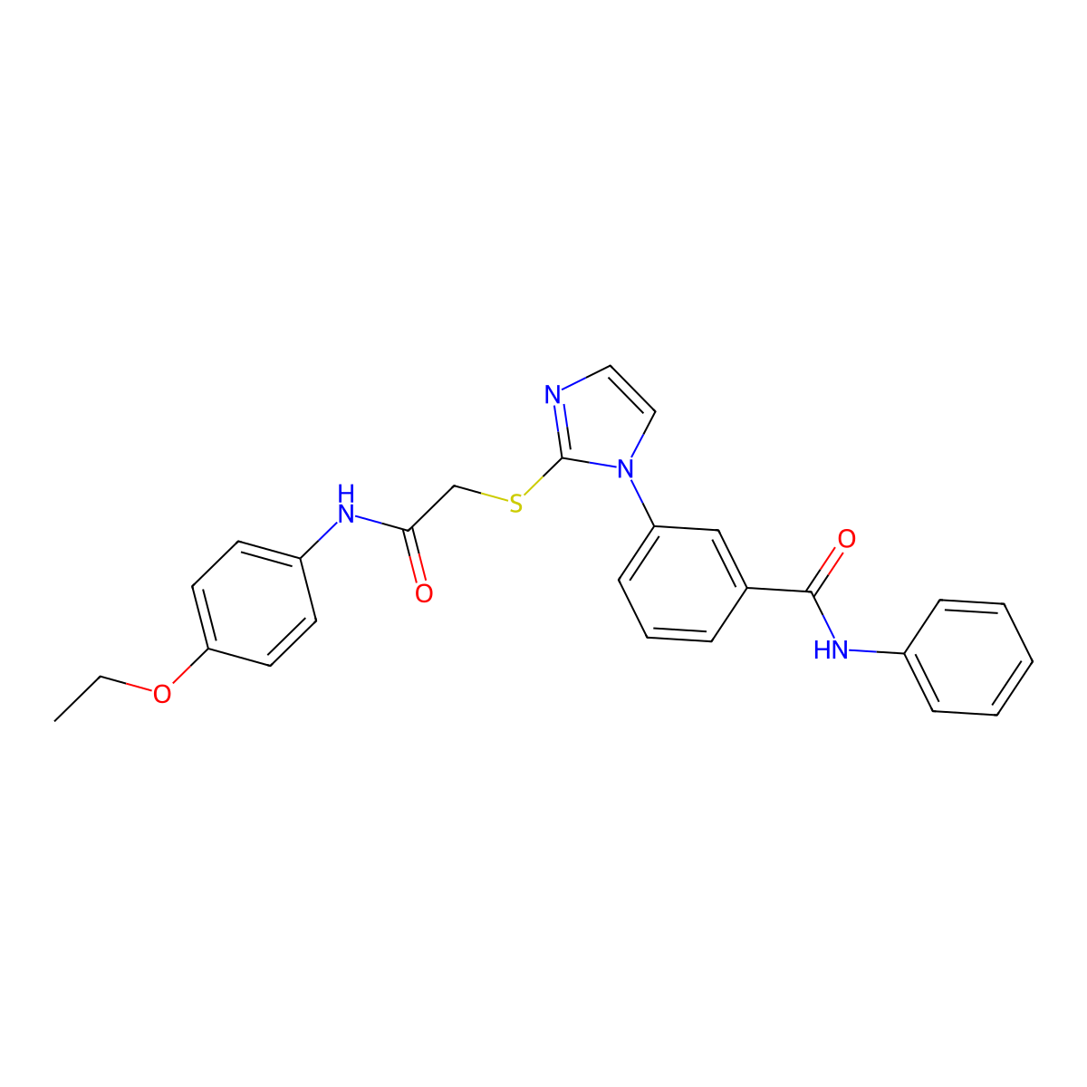 3-[2-({[(4-ethoxyphenyl)carbamoyl]methyl}sulfanyl)-1H-imidazol-1-yl]-N-phenylbenzamide molecular structure, CAS 1115336-39-4