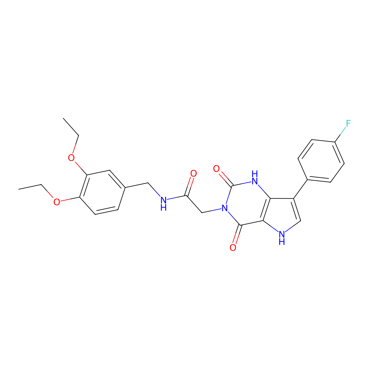 N-(3,4-diethoxybenzyl)-2-(7-(4-fluorophenyl)-2,4-dioxo-1H-pyrrolo[3,2-d]pyrimidin-3(2H,4H,5H)-yl)acetamide molecular structure, CAS 1115336-58-7