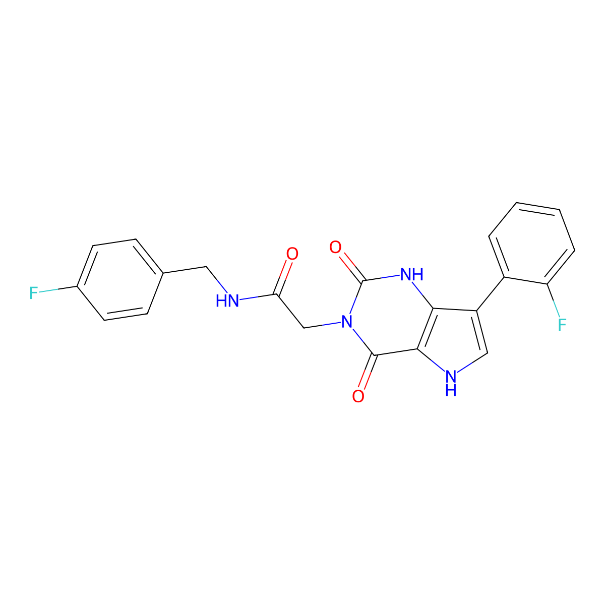 N-(4-fluorobenzyl)-2-(7-(2-fluorophenyl)-2,4-dioxo-1H-pyrrolo[3,2-d]pyrimidin-3(2H,4H,5H)-yl)acetamide molecular structure, CAS 1115336-59-8