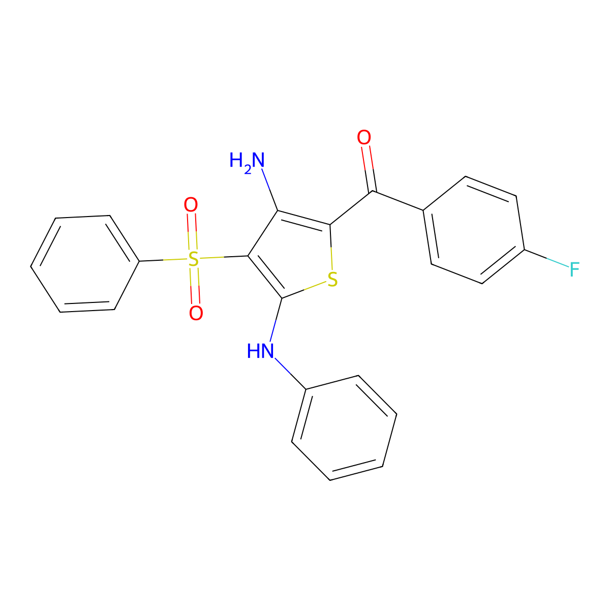 3-(benzenesulfonyl)-5-(4-fluorobenzoyl)-N2-phenylthiophene-2,4-diamine molecular structure, CAS 1115337-53-5