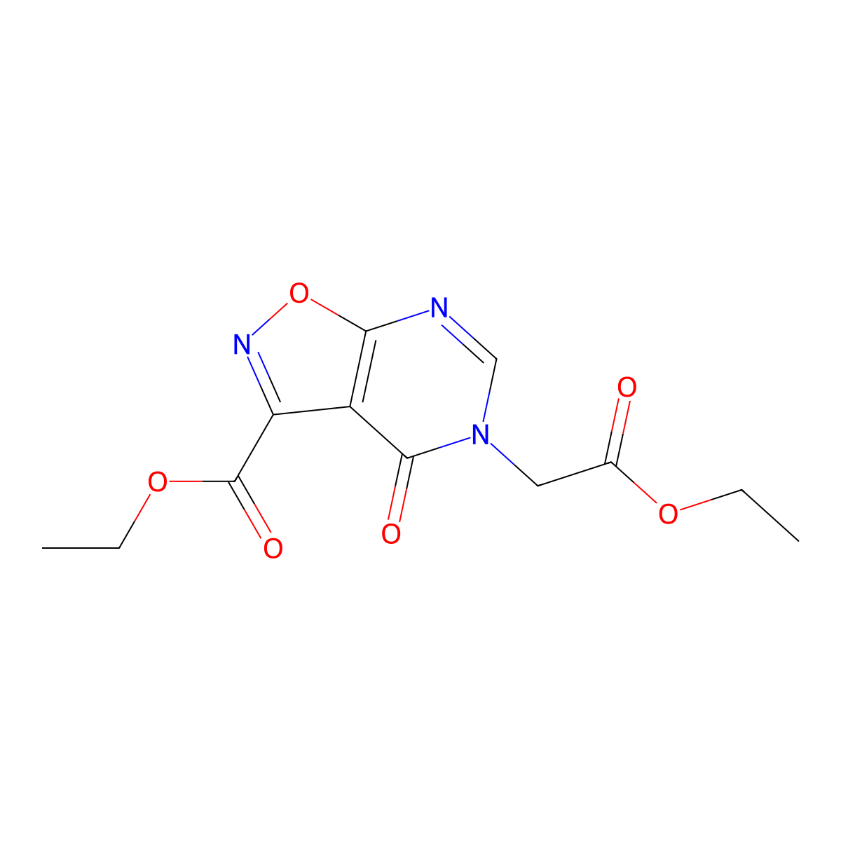 Ethyl 5-(2-ethoxy-2-oxoethyl)-4-oxo-4,5-dihydroisoxazolo[5,4-d]pyrimidine-3-carboxylate molecular structure, CAS 1115369-52-2