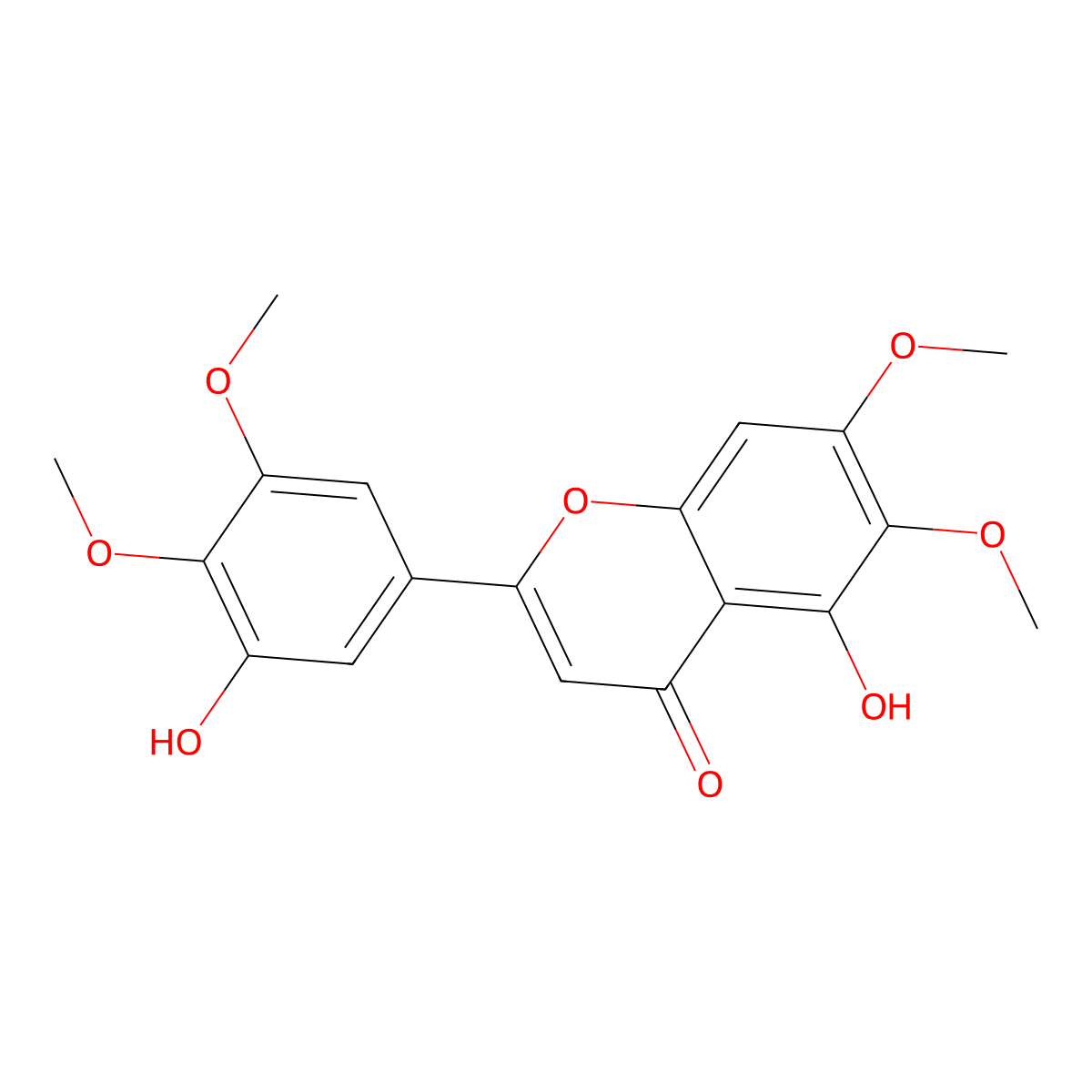 3',5-Dihydroxy-4',5',6,7-tetramethoxyflavone molecular structure, CAS 111537-41-8