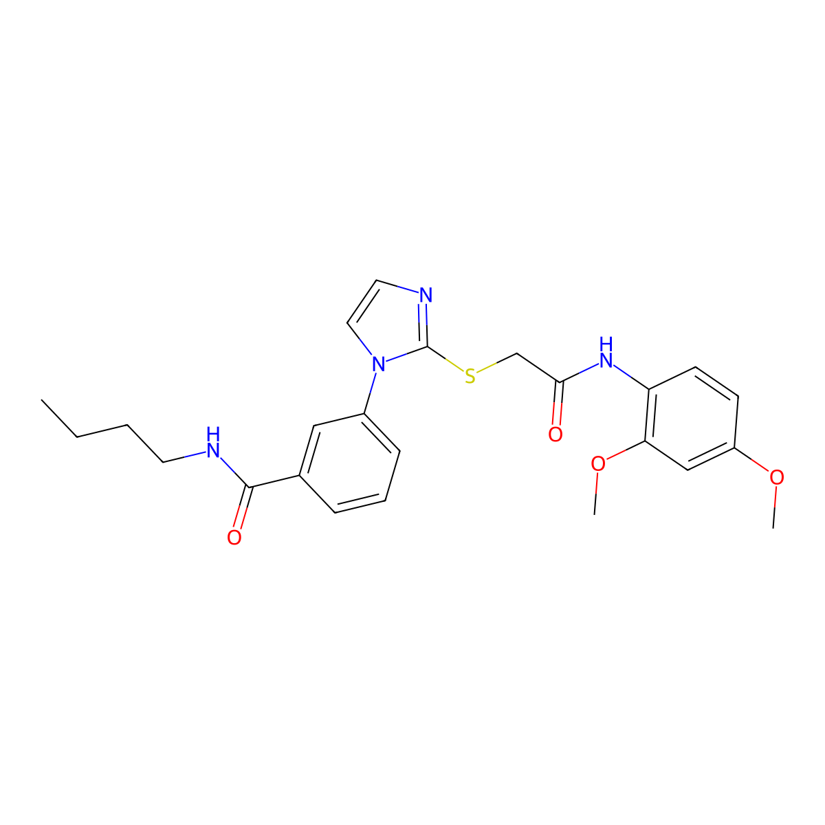 N-butyl-3-[2-({[(2,4-dimethoxyphenyl)carbamoyl]methyl}sulfanyl)-1H-imidazol-1-yl]benzamide molecular structure, CAS 1115371-66-8