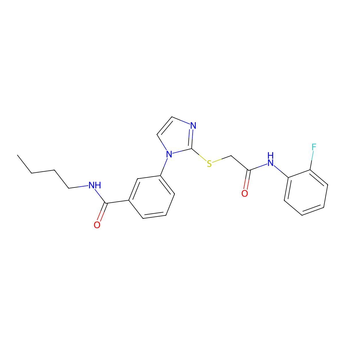 N-butyl-3-[2-({[(2-fluorophenyl)carbamoyl]methyl}sulfanyl)-1H-imidazol-1-yl]benzamide molecular structure, CAS 1115371-71-5