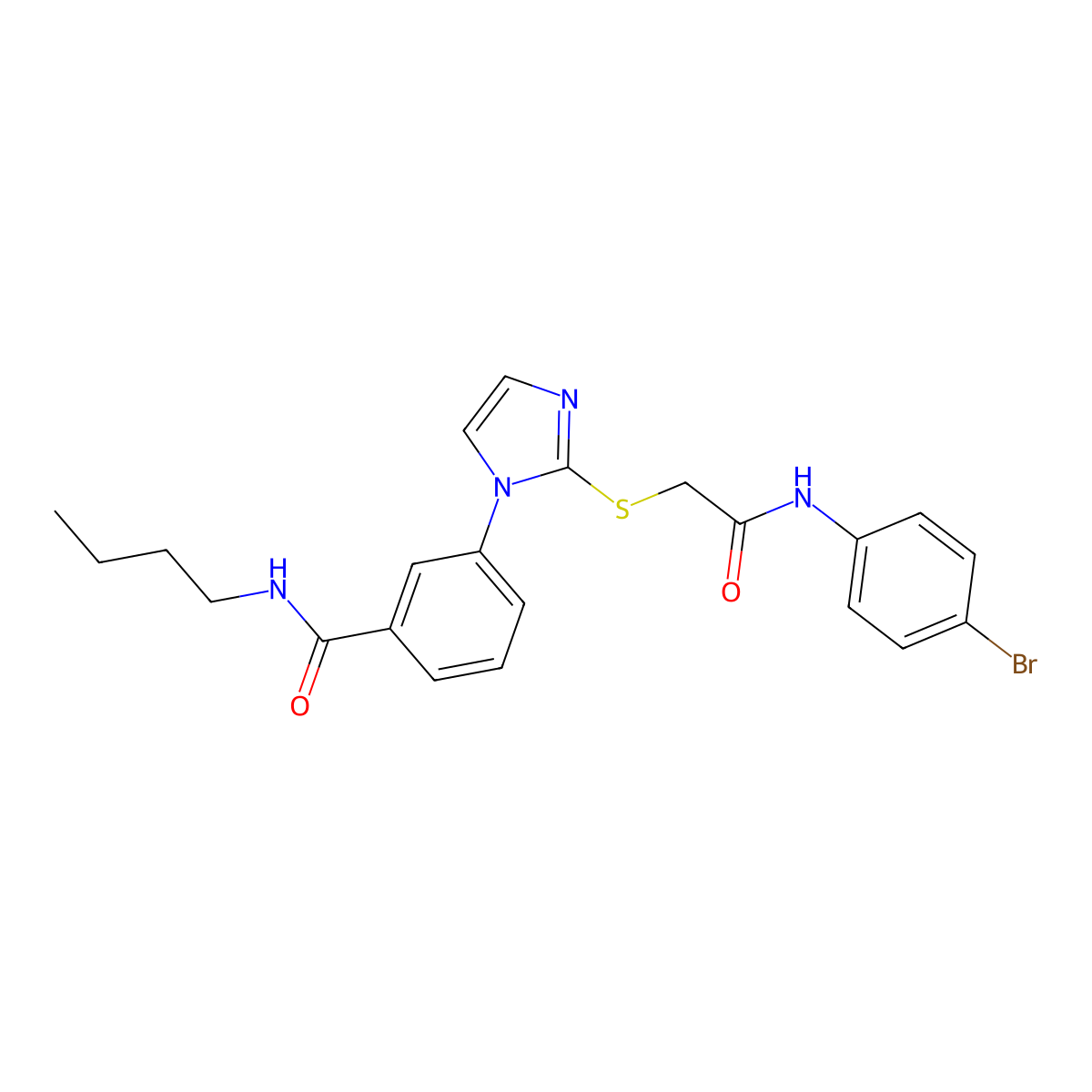 3-[2-({[(4-bromophenyl)carbamoyl]methyl}sulfanyl)-1H-imidazol-1-yl]-N-butylbenzamide molecular structure, CAS 1115371-73-7