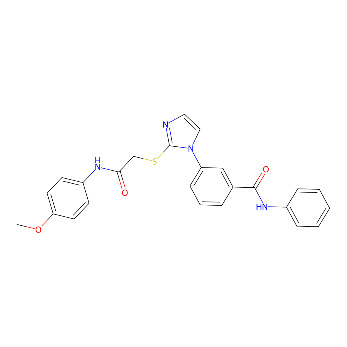 3-(2-((2-((4-methoxyphenyl)amino)-2-oxoethyl)thio)-1H-imidazol-1-yl)-N-phenylbenzamide molecular structure, CAS 1115371-77-1