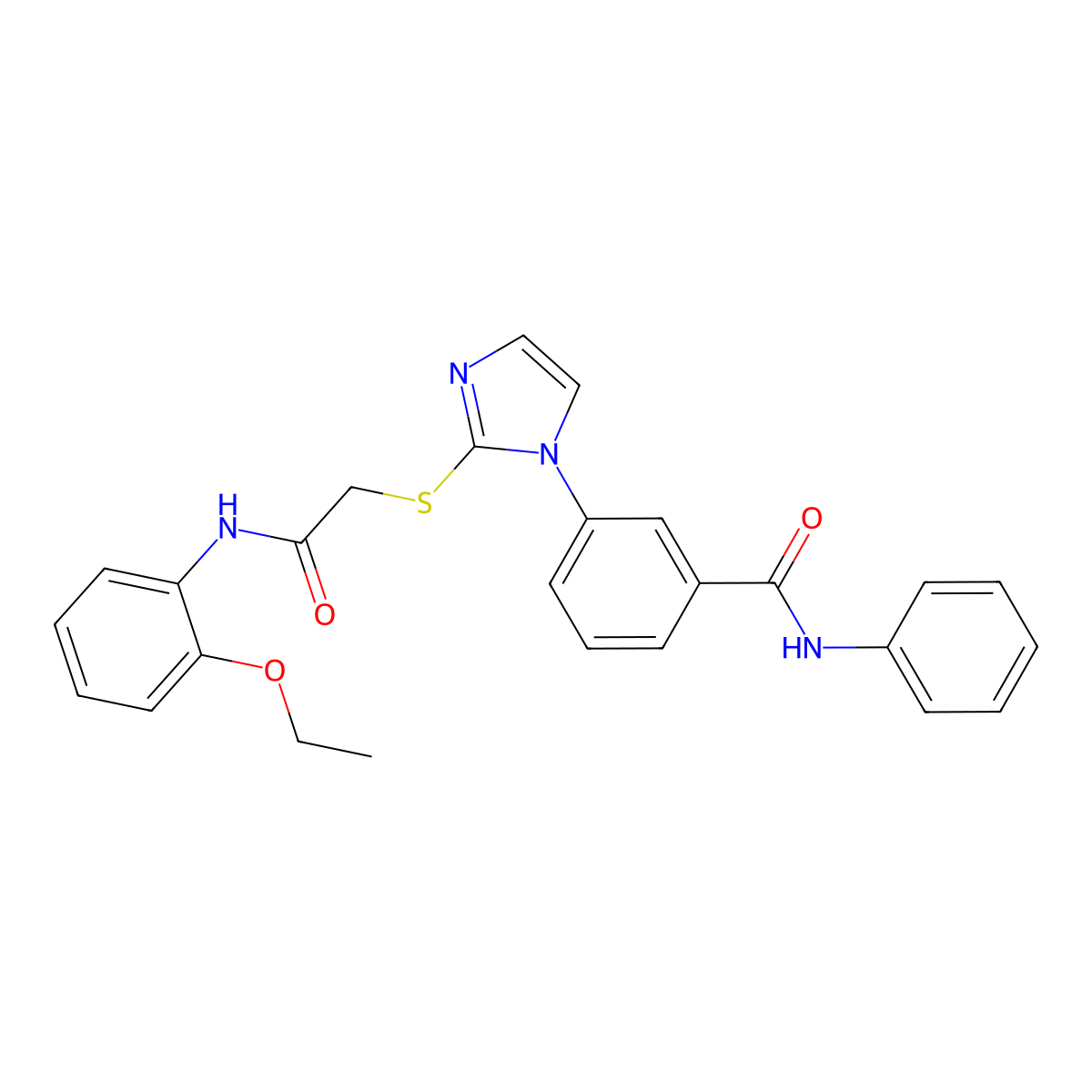 3-[2-({[(2-ethoxyphenyl)carbamoyl]methyl}sulfanyl)-1H-imidazol-1-yl]-N-phenylbenzamide molecular structure, CAS 1115371-78-2