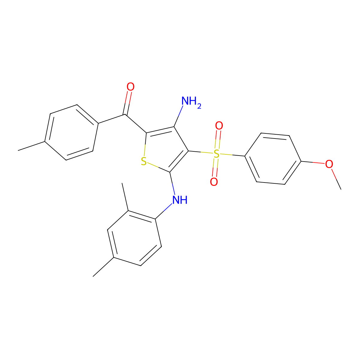 N2-(2,4-dimethylphenyl)-3-(4-methoxybenzenesulfonyl)-5-(4-methylbenzoyl)thiophene-2,4-diamine molecular structure, CAS 1115373-47-1