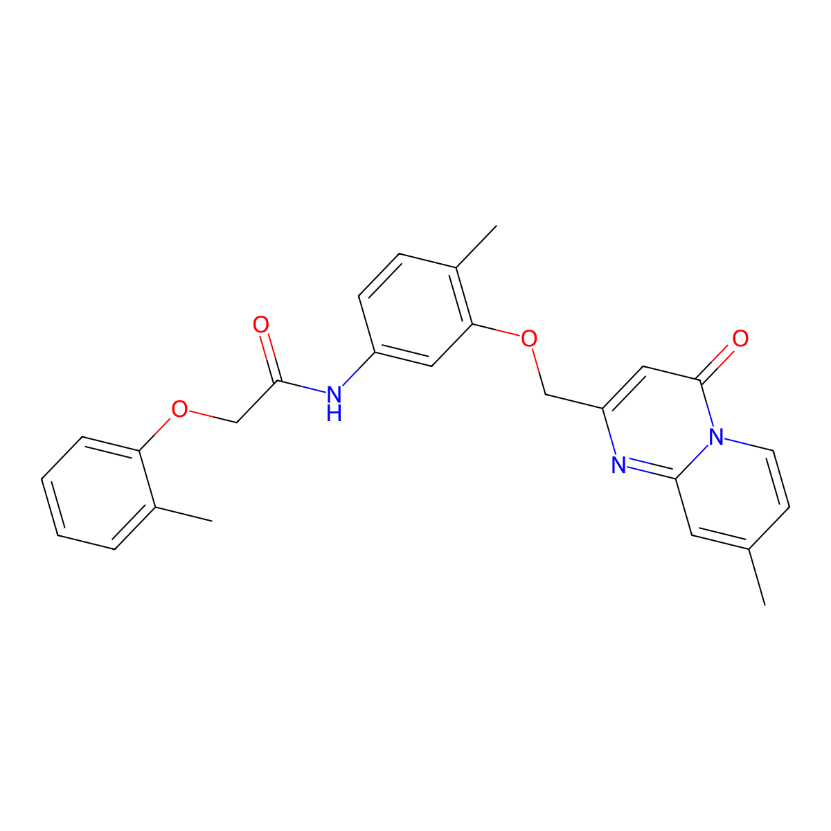 N-[4-Methyl-3-({8-methyl-4-oxo-4H-pyrido[1,2-A]pyrimidin-2-YL}methoxy)phenyl]-2-(2-methylphenoxy)acetamide molecular structure, CAS 1115399-21-7