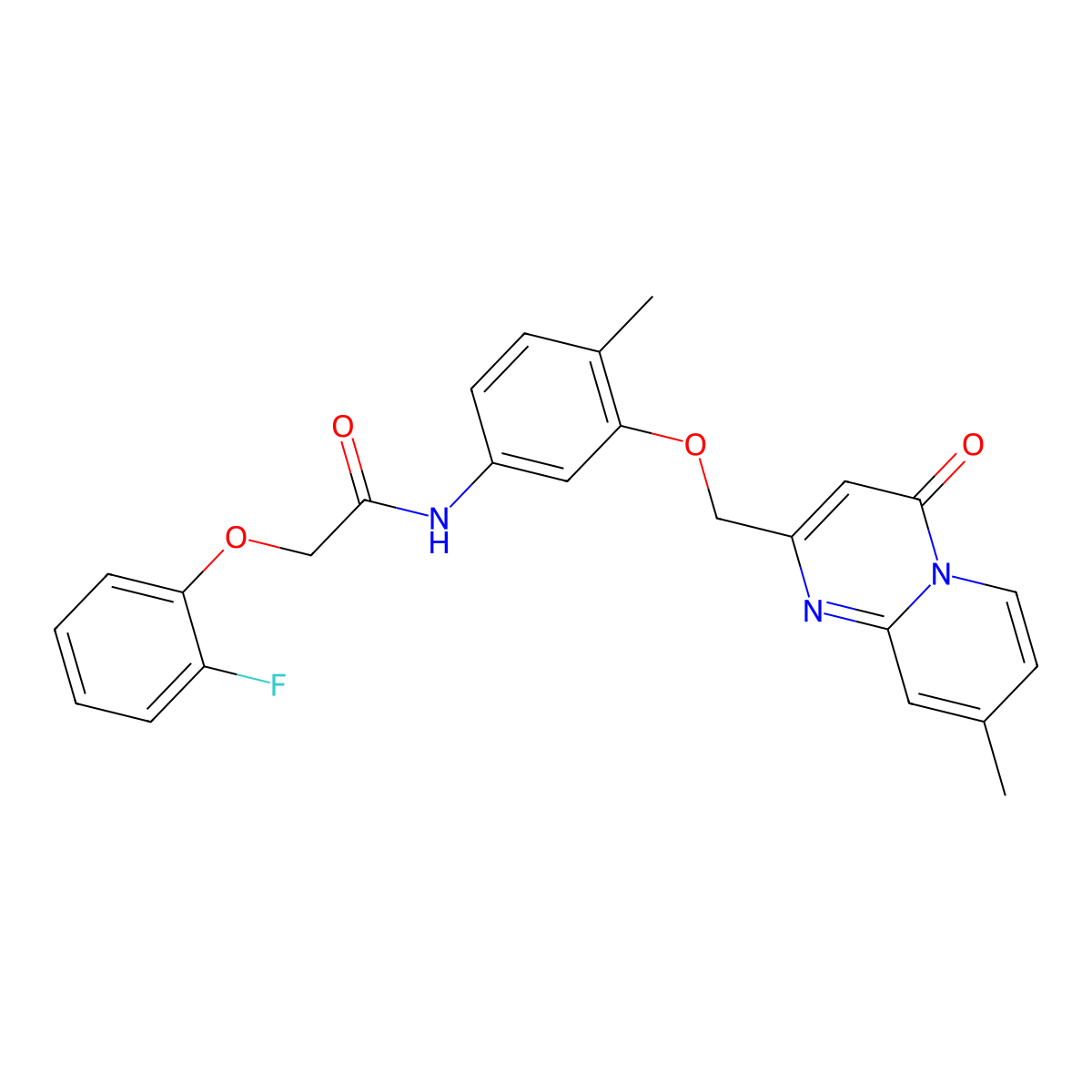 2-(2-Fluorophenoxy)-N-[4-methyl-3-({8-methyl-4-oxo-4H-pyrido[1,2-A]pyrimidin-2-YL}methoxy)phenyl]acetamide molecular structure, CAS 1115399-22-8