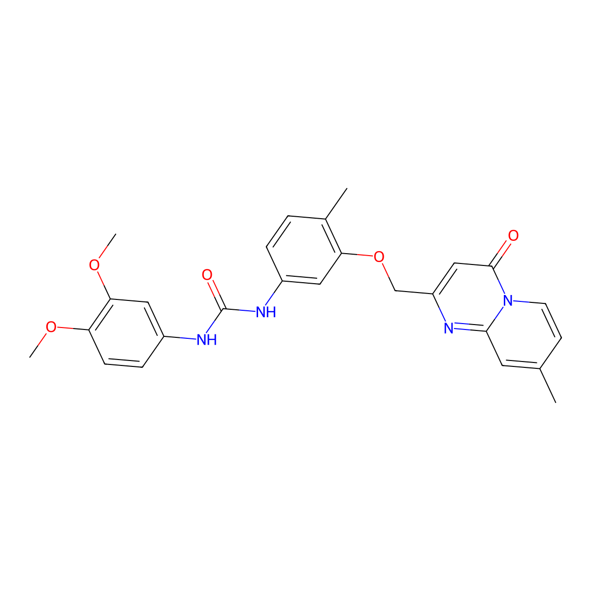 1-(3,4-Dimethoxyphenyl)-3-[4-methyl-3-({8-methyl-4-oxo-4H-pyrido[1,2-A]pyrimidin-2-YL}methoxy)phenyl]urea molecular structure, CAS 1115399-28-4