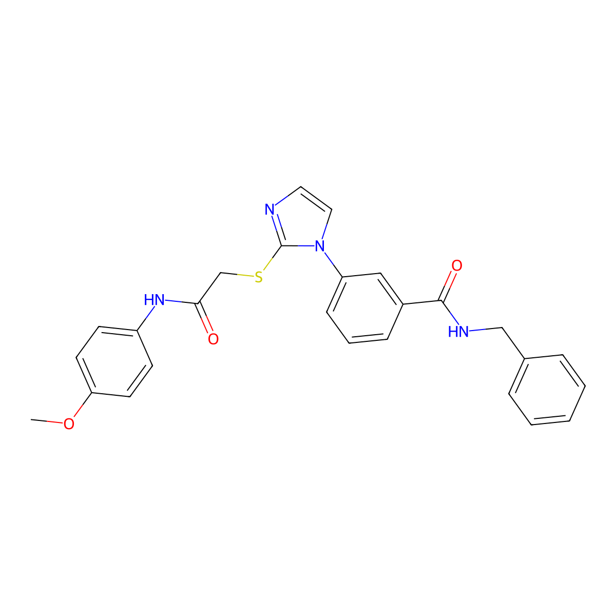 N-benzyl-3-[2-({[(4-methoxyphenyl)carbamoyl]methyl}sulfanyl)-1H-imidazol-1-yl]benzamide molecular structure, CAS 1115403-33-2