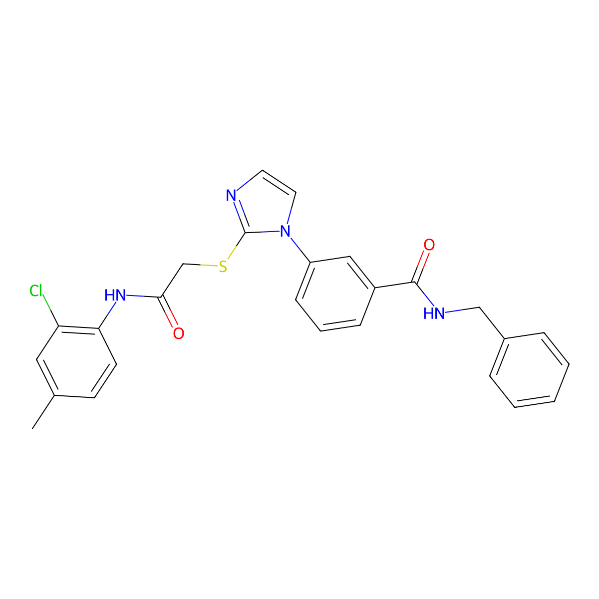 N-benzyl-3-[2-({[(2-chloro-4-methylphenyl)carbamoyl]methyl}sulfanyl)-1H-imidazol-1-yl]benzamide molecular structure, CAS 1115403-41-2
