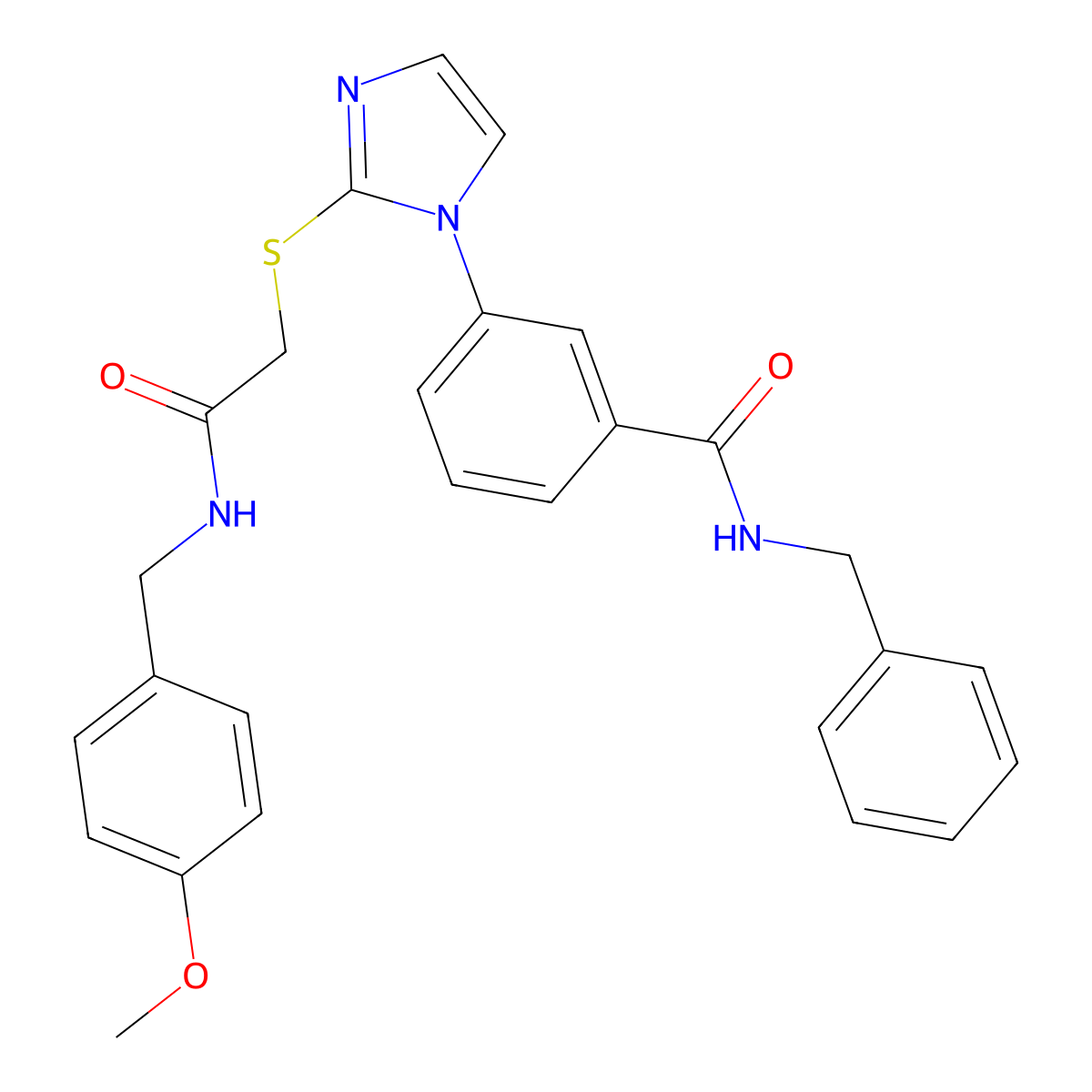 N-benzyl-3-{2-[({[(4-methoxyphenyl)methyl]carbamoyl}methyl)sulfanyl]-1H-imidazol-1-yl}benzamide molecular structure, CAS 1115403-43-4