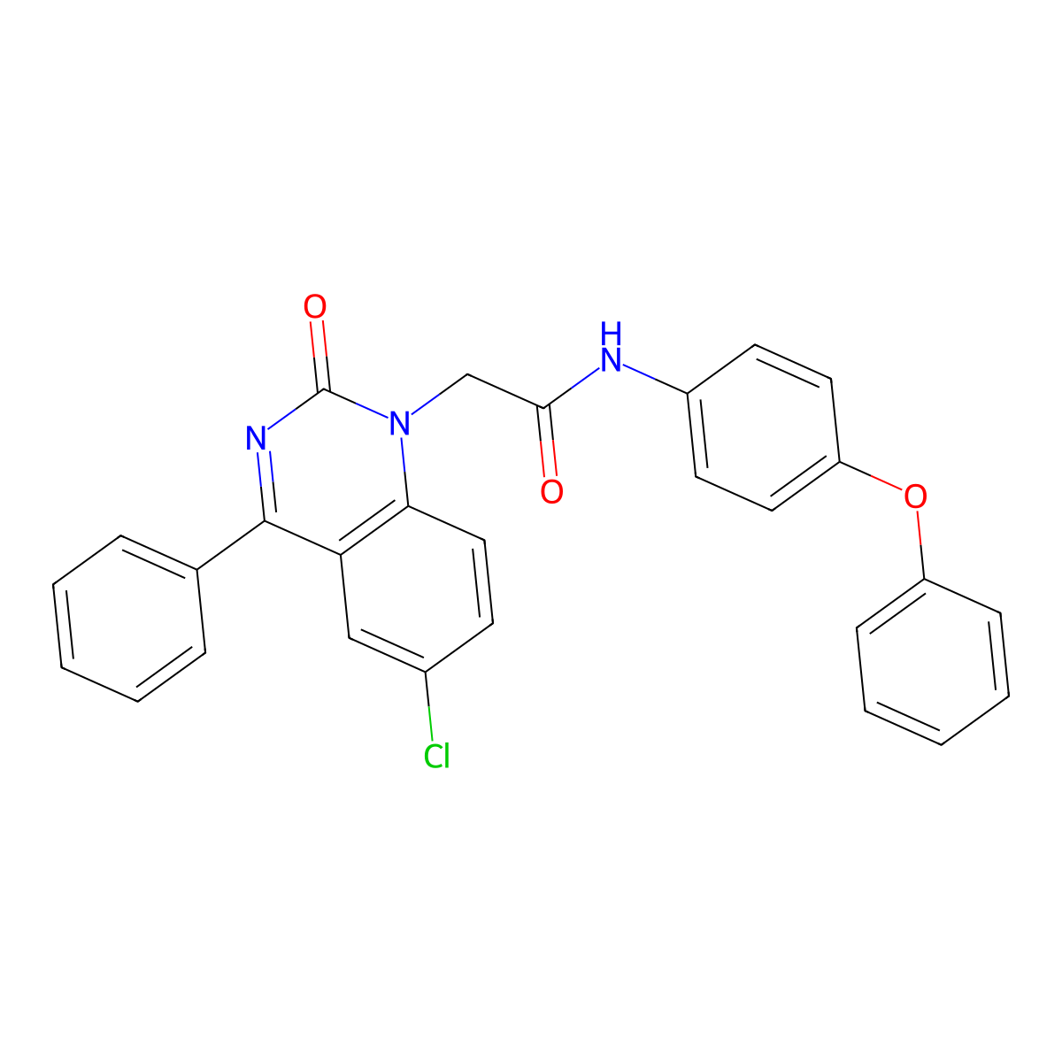 2-(6-chloro-2-oxo-4-phenylquinazolin-1(2H)-yl)-N-(4-phenoxyphenyl)acetamide molecular structure, CAS 1115420-70-6