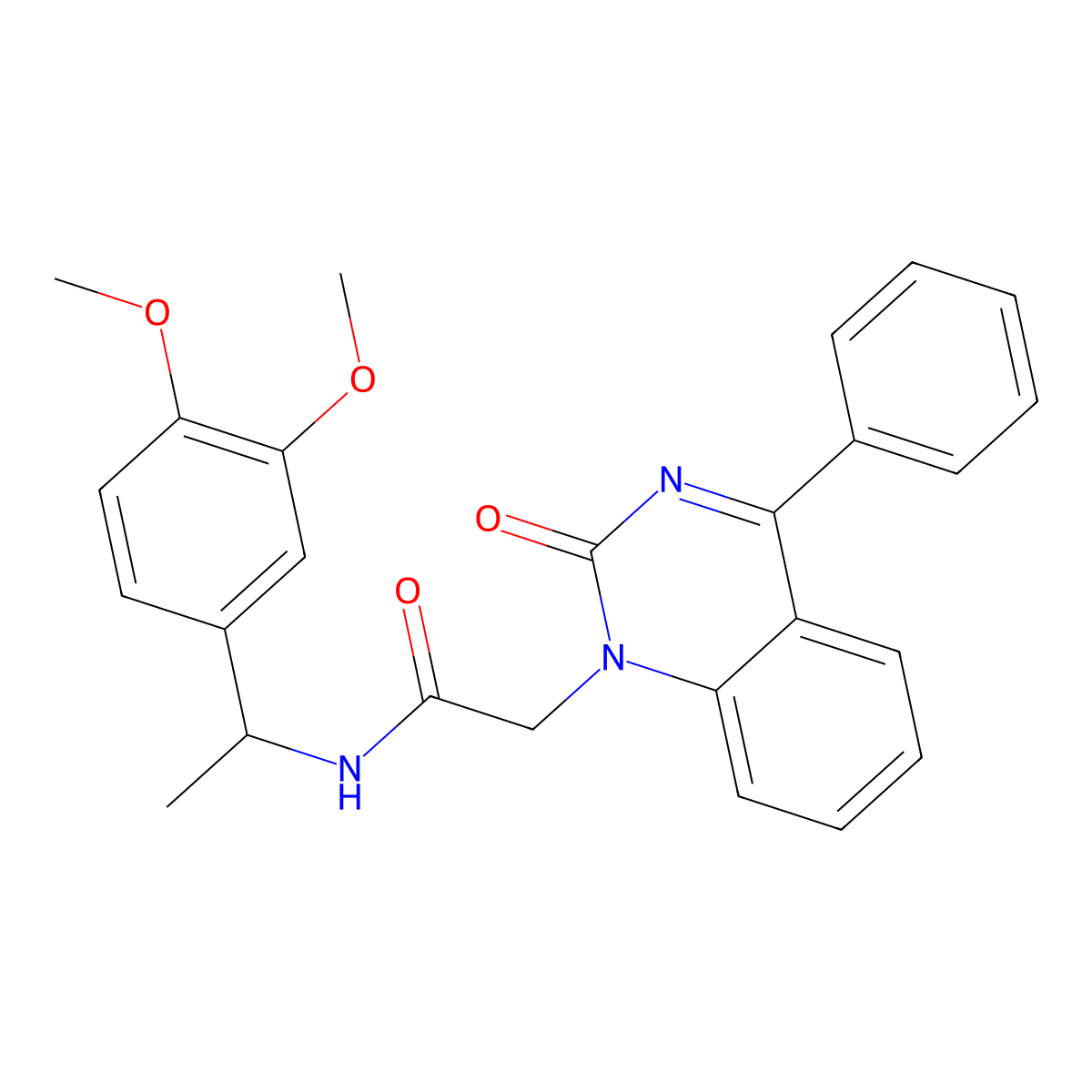 N-(1-(3,4-dimethoxyphenyl)ethyl)-2-(2-oxo-4-phenylquinazolin-1(2H)-yl)acetamide molecular structure, CAS 1115420-96-6